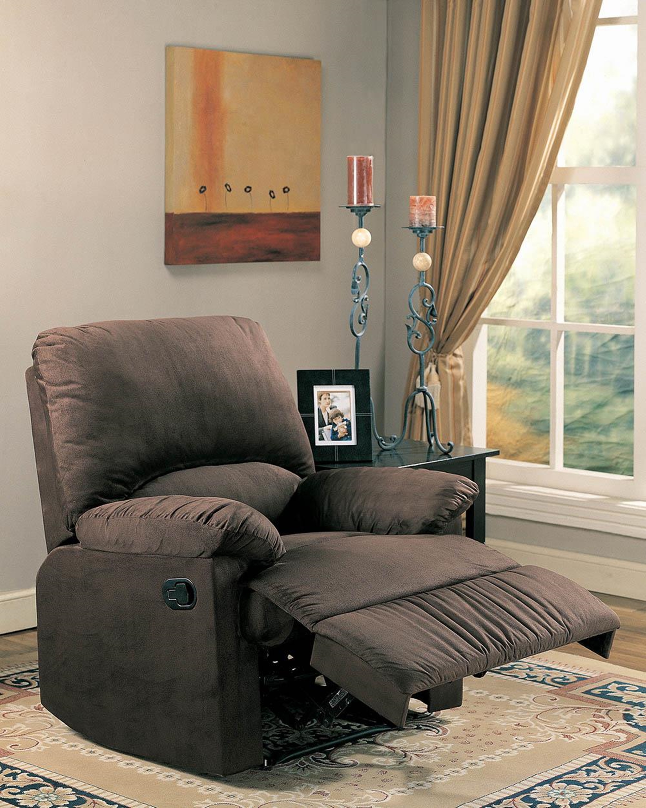 Casual Chocolate Motion Recliner - Click Image to Close