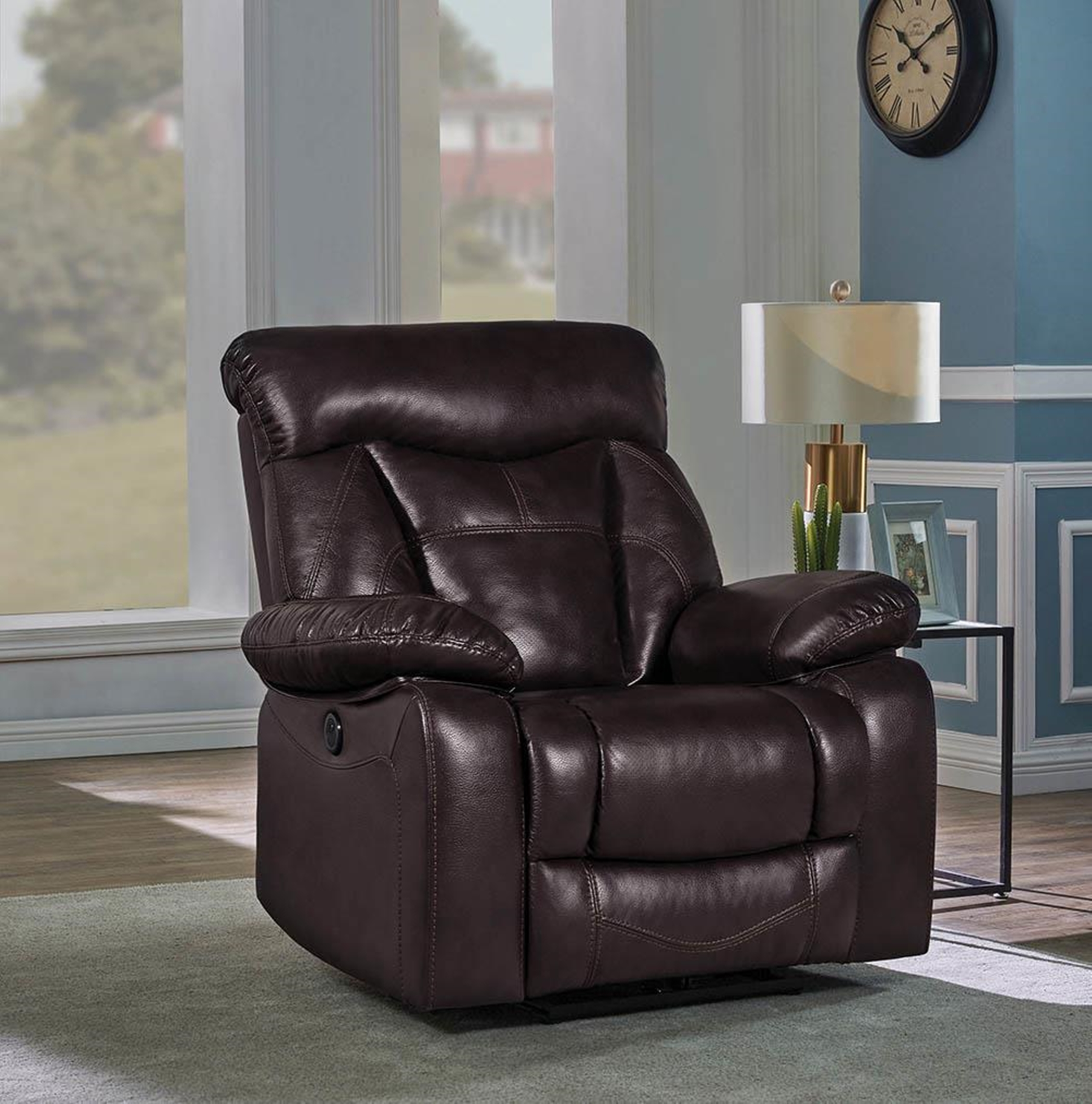 Zimmerman Brown Power Motion Recliner - Click Image to Close