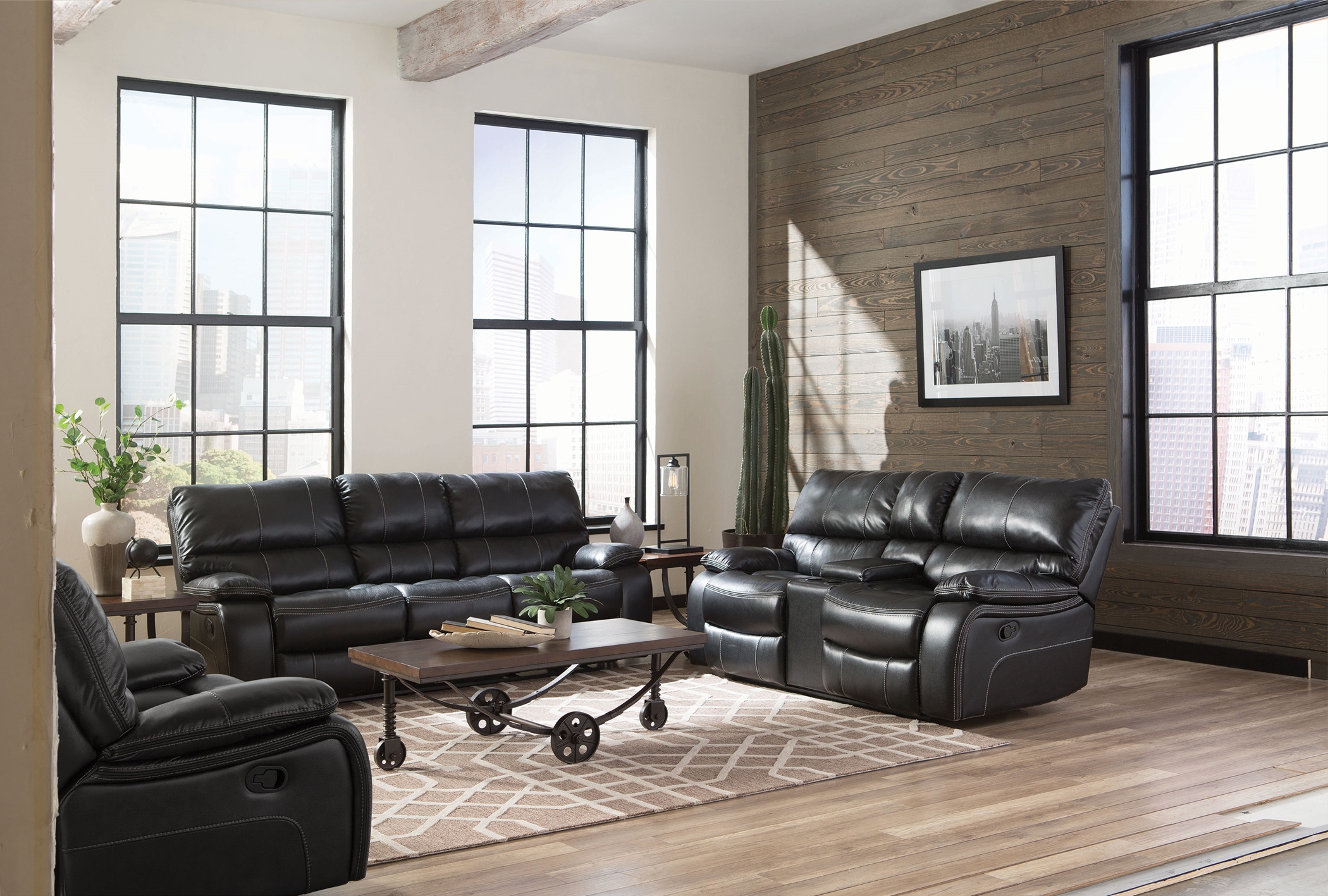 Willemse Dark Brown Reclining 3 Pc. - Click Image to Close