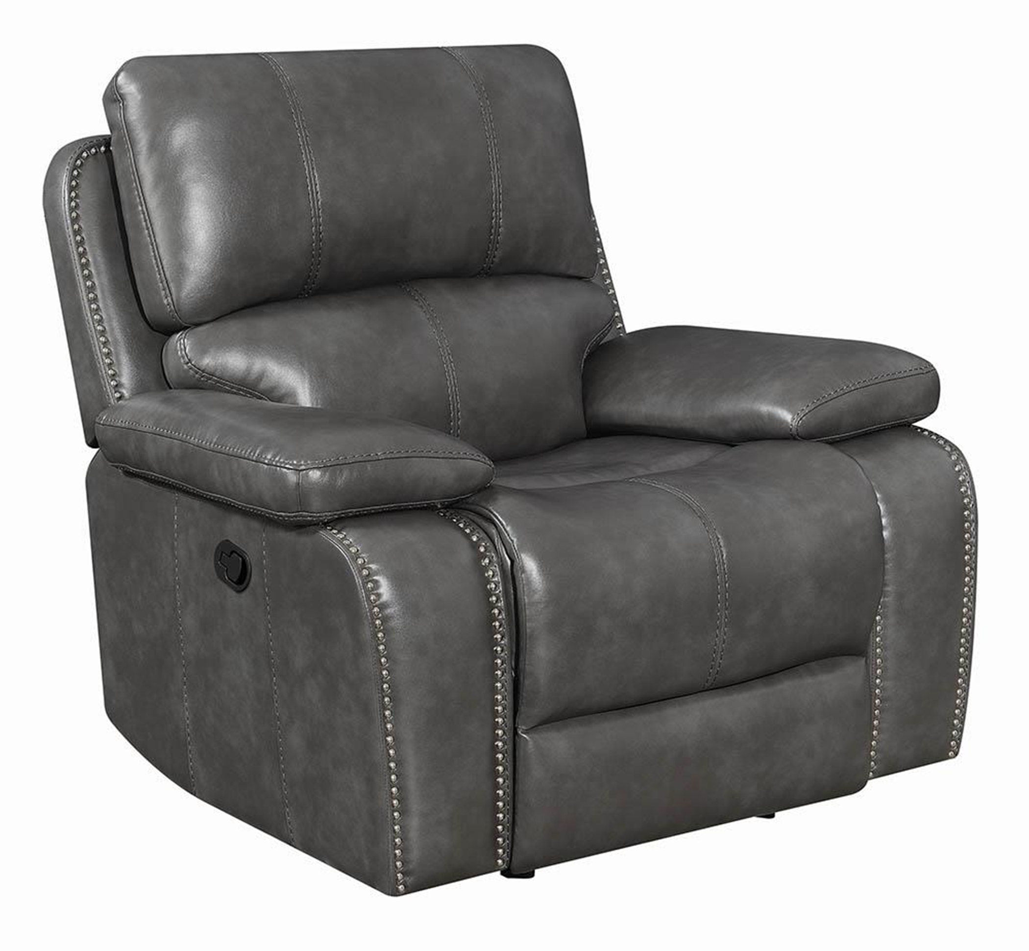 Ravenna Charcoal Motion Glider Recliner - Click Image to Close