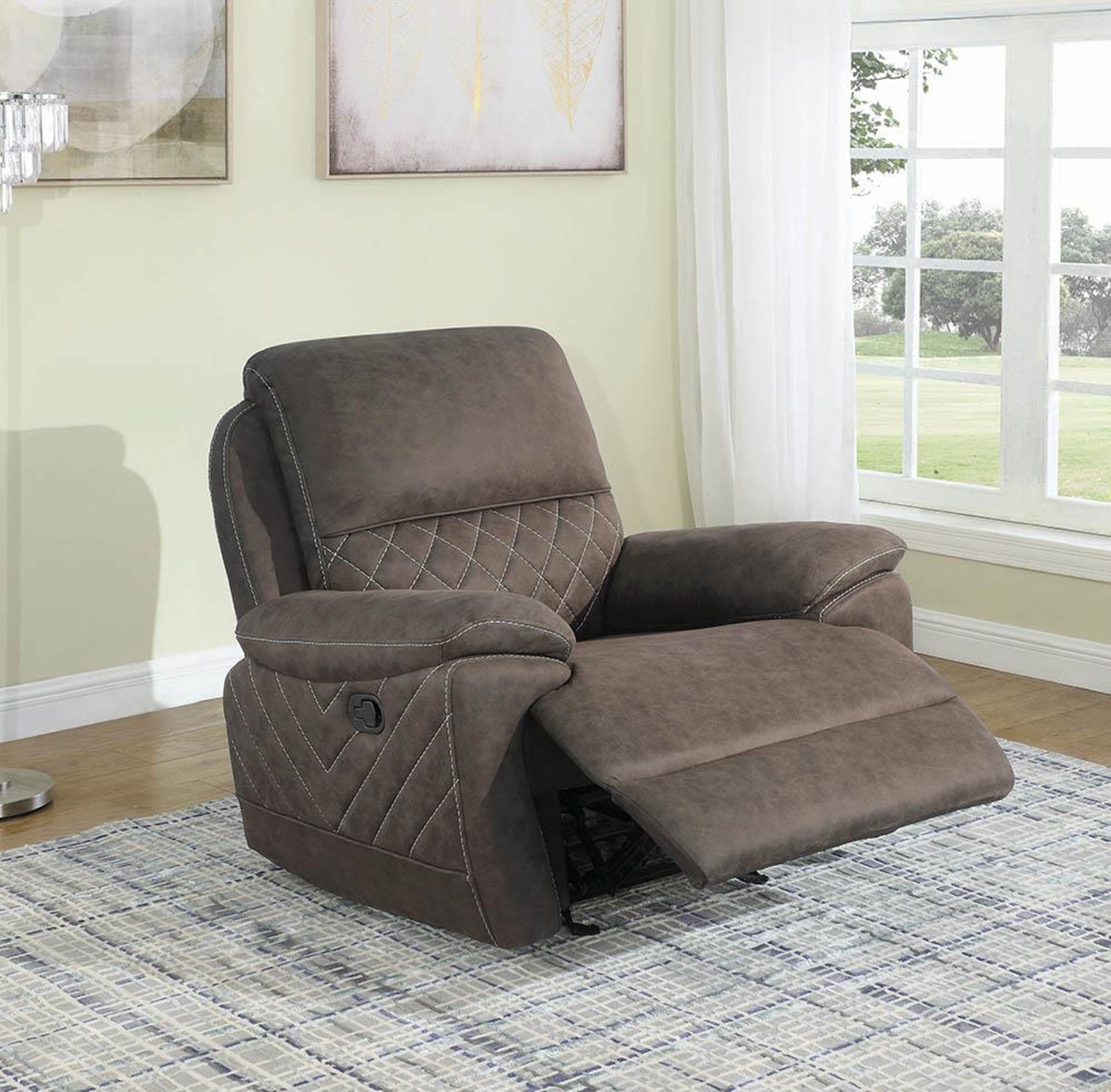 Variel Taupe Glider Recliner - Click Image to Close