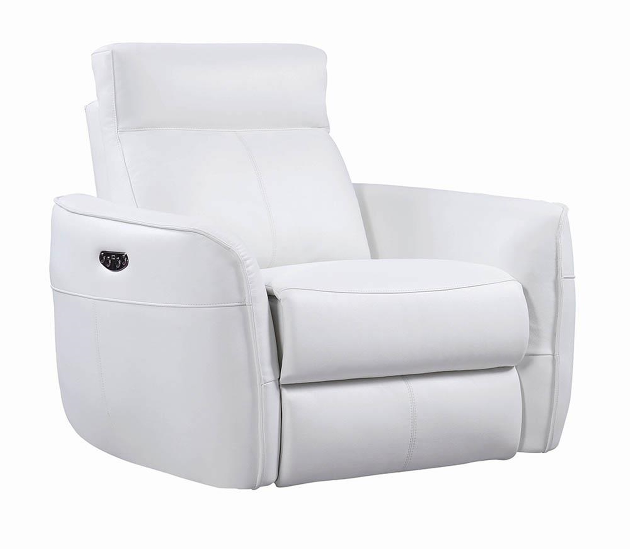 Cecelia White Power Recliner with Power Headrest - Click Image to Close