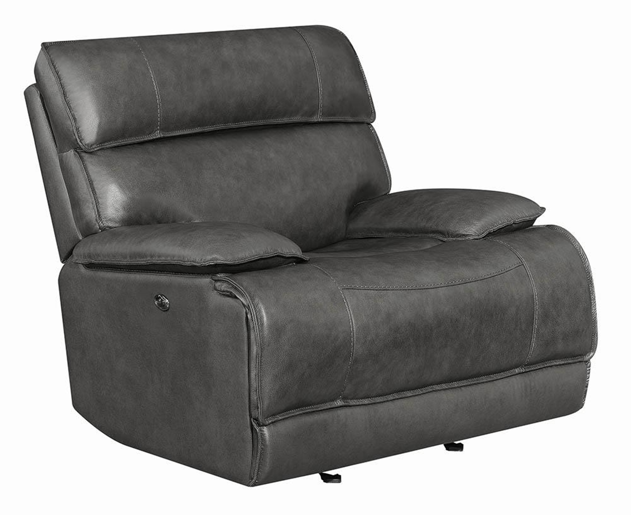 Standford Casual Charcoal Power Glider Recliner - Click Image to Close