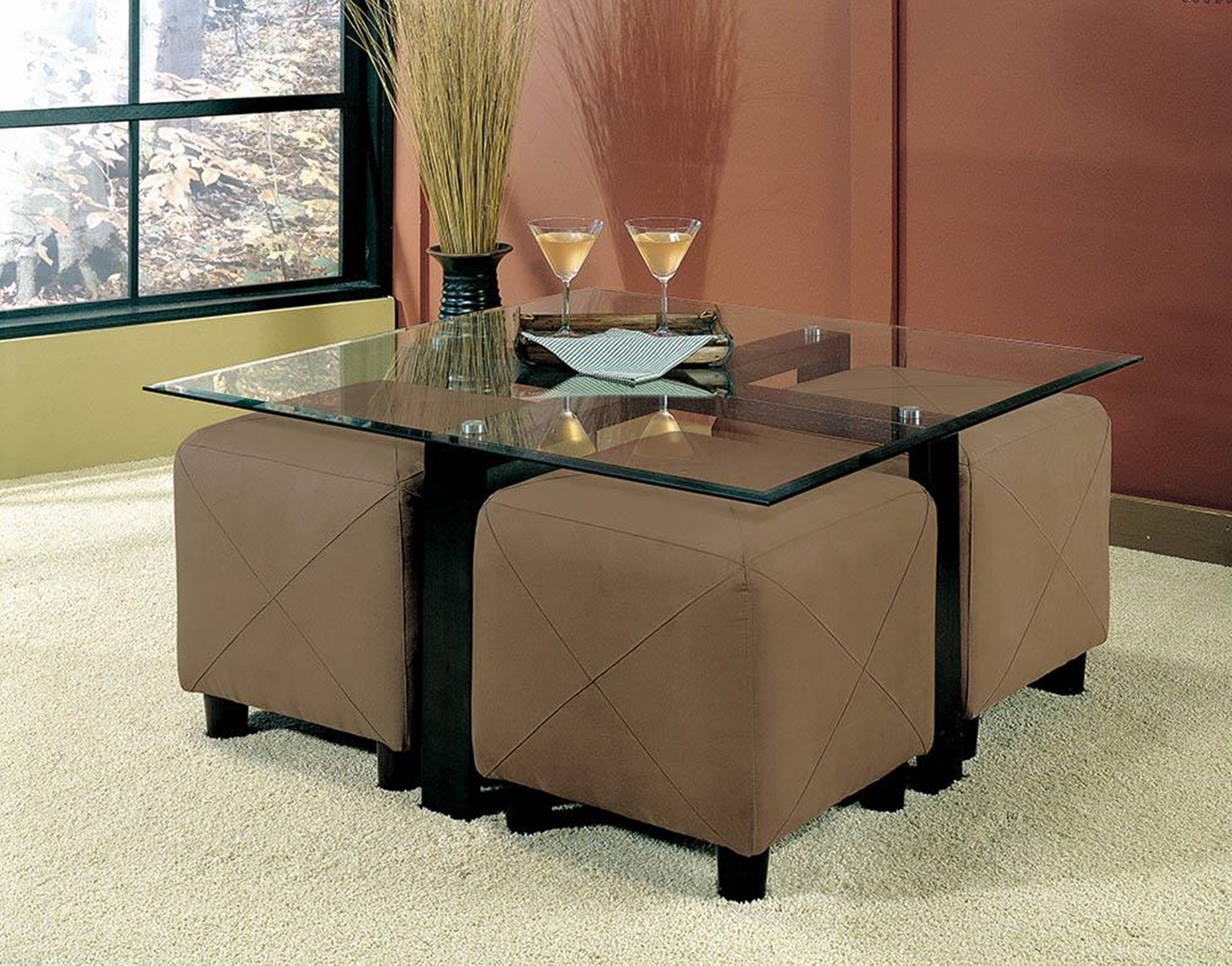 Contemporary Square Glass Coffee Table - Click Image to Close