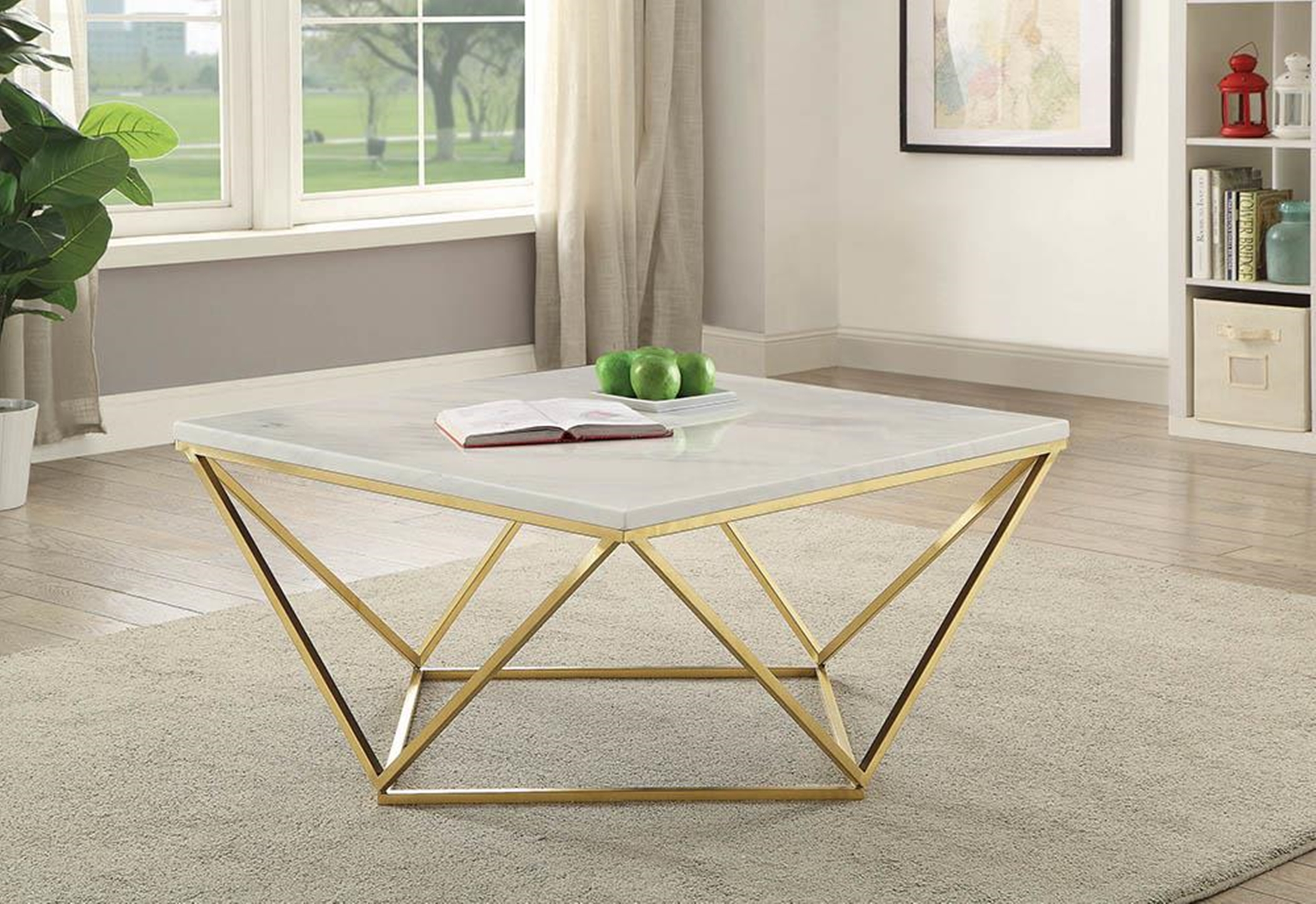 Modern White Coffee Table - Click Image to Close