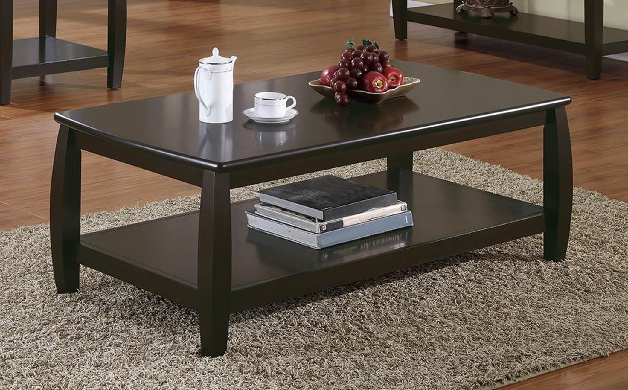Wood Top Espresso Coffee Table - Click Image to Close