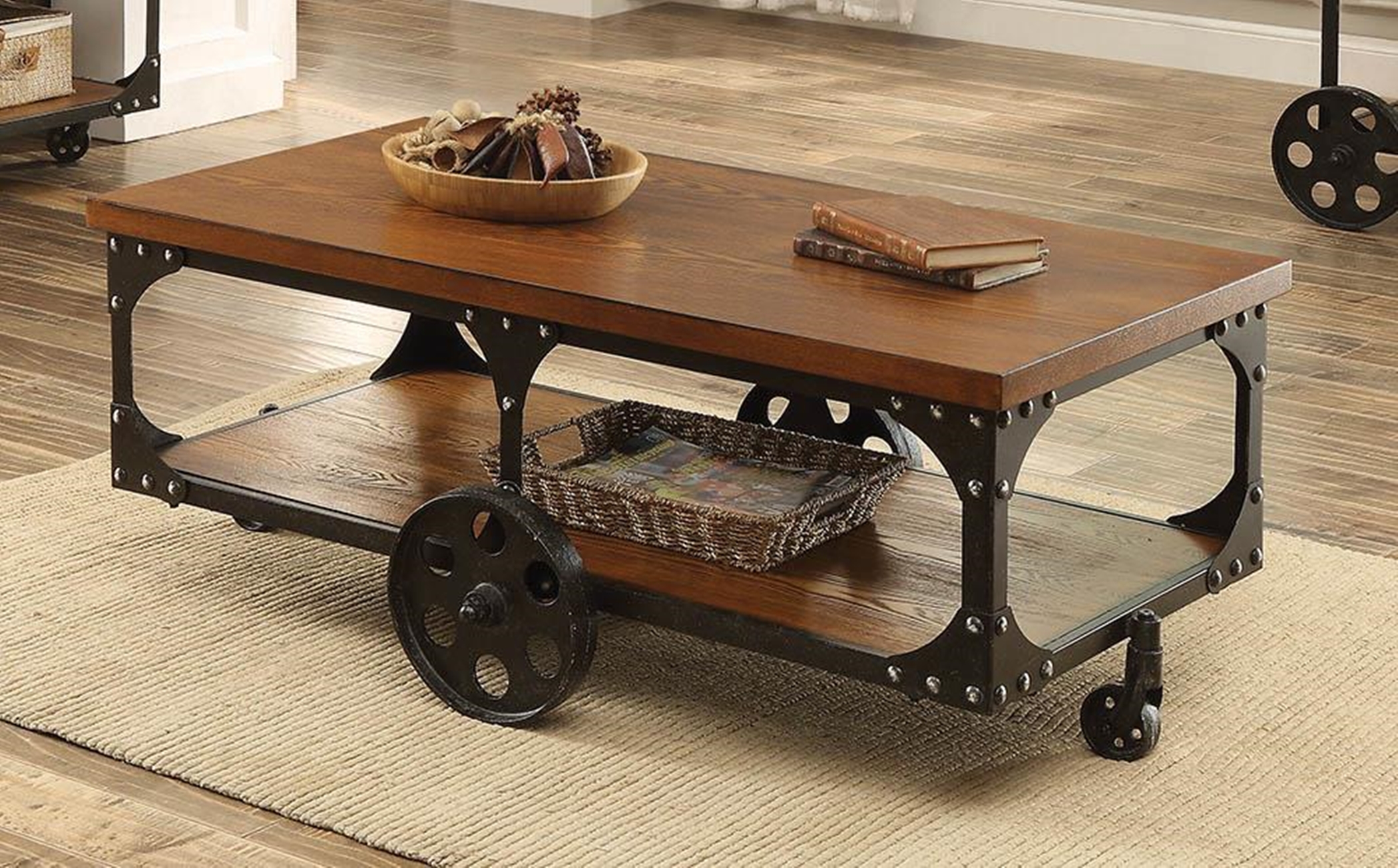 Rustic Cherry Coffee Table - Click Image to Close