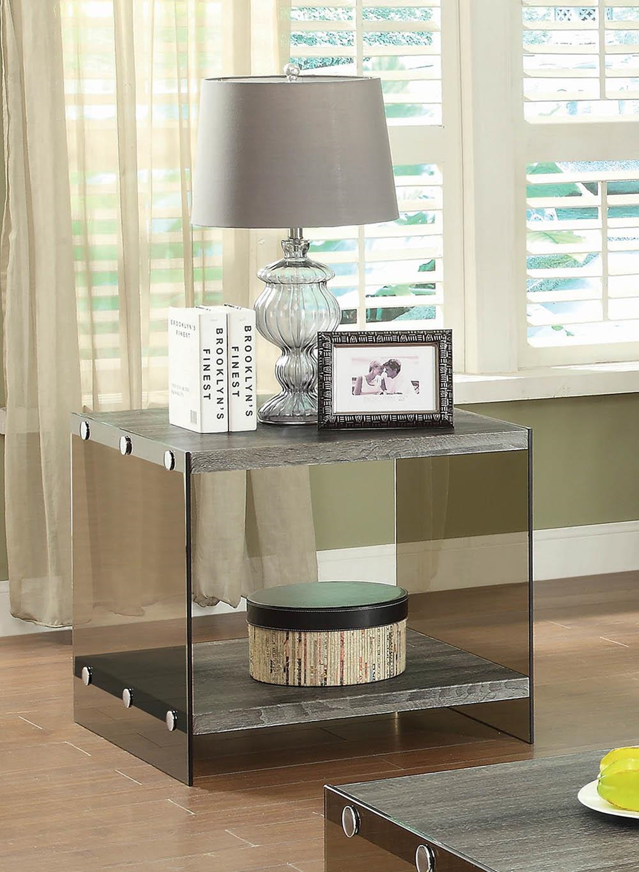 Rustic Grey End Table - Click Image to Close