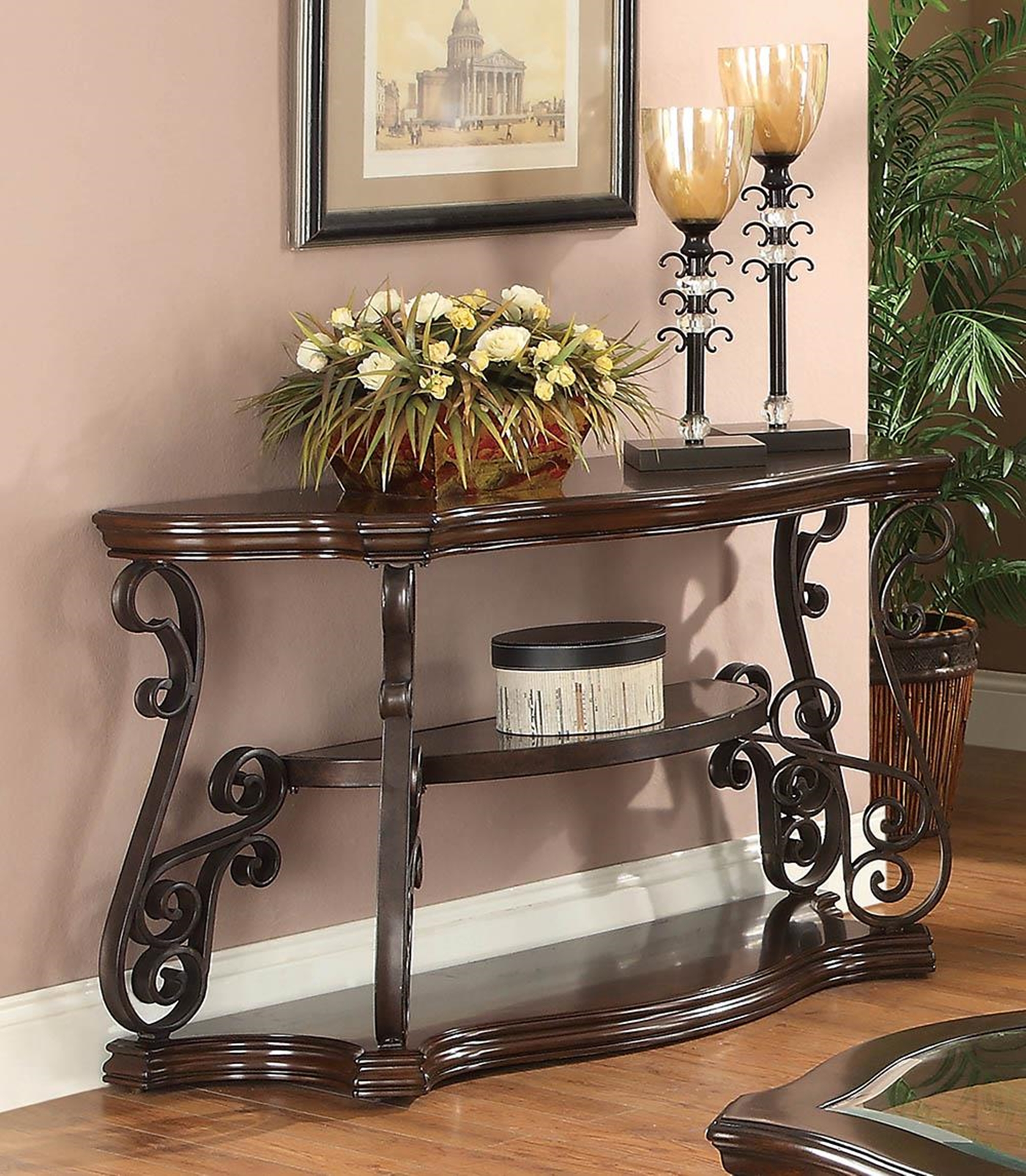 Occasional Traditional Dark Brown Sofa Table - Click Image to Close