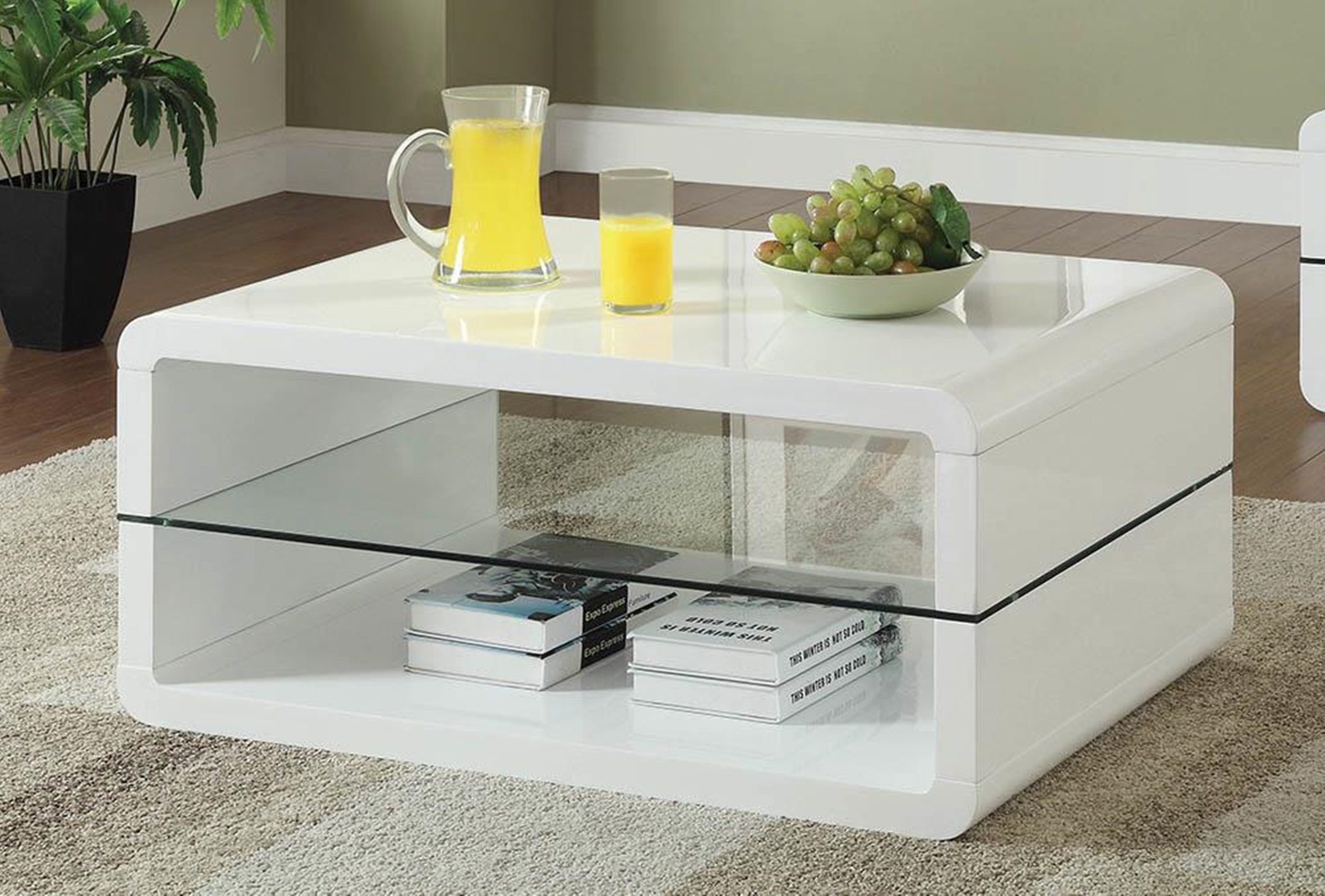 Modern White Coffee Table - Click Image to Close
