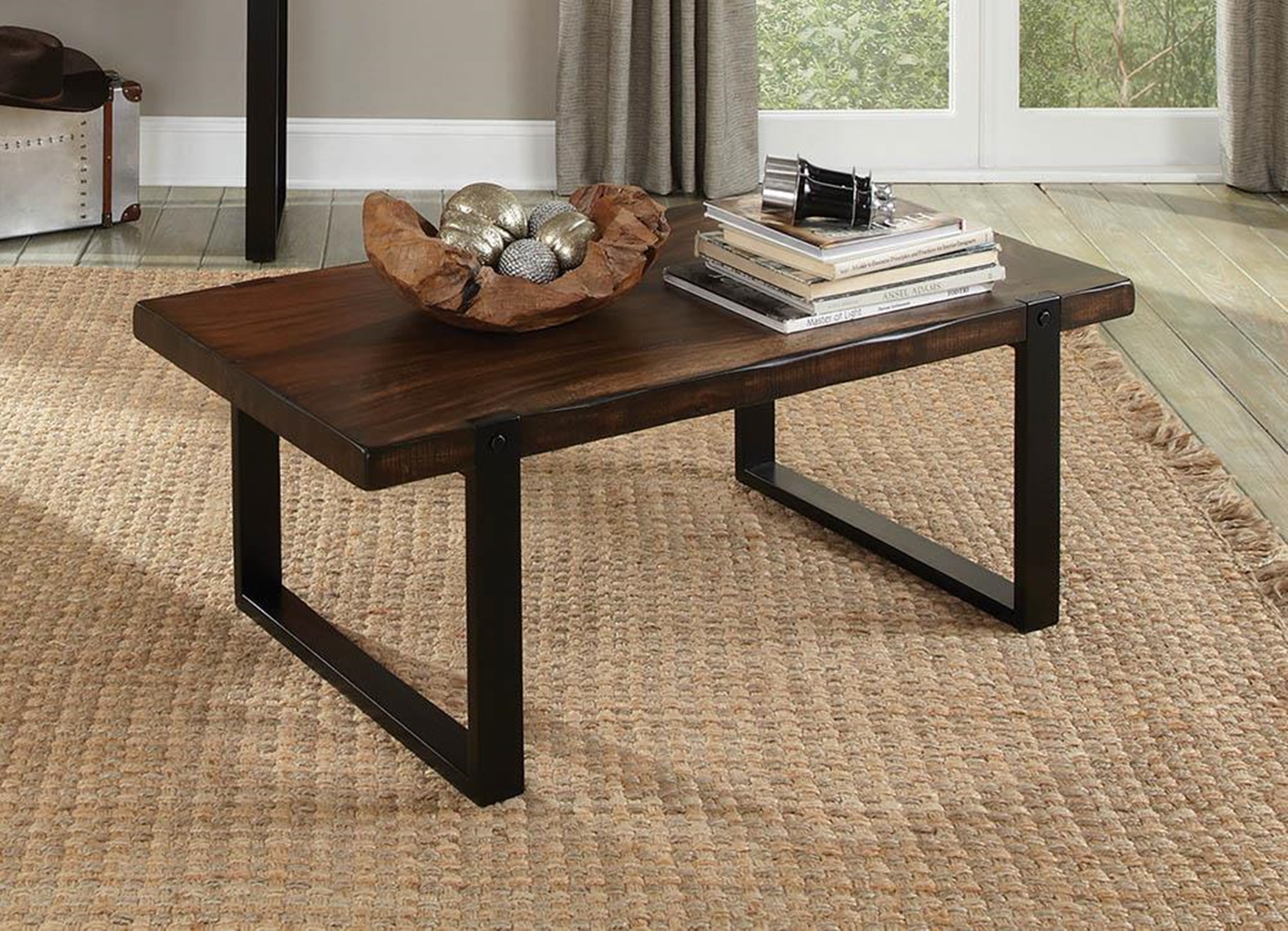 Industrial Vintage Brown Coffee Table - Click Image to Close