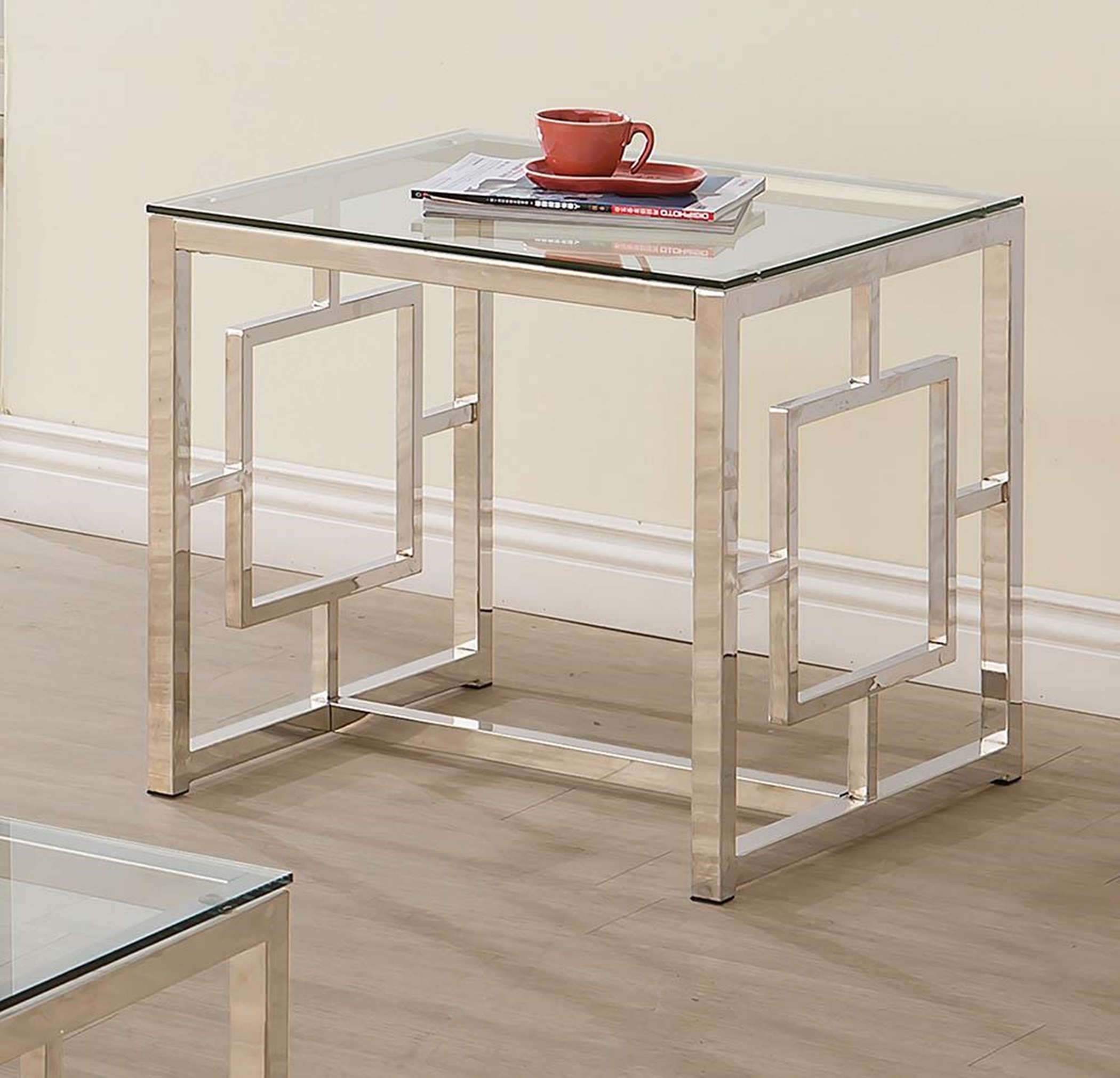 Occasional Contemporary Nickel End Table - Click Image to Close