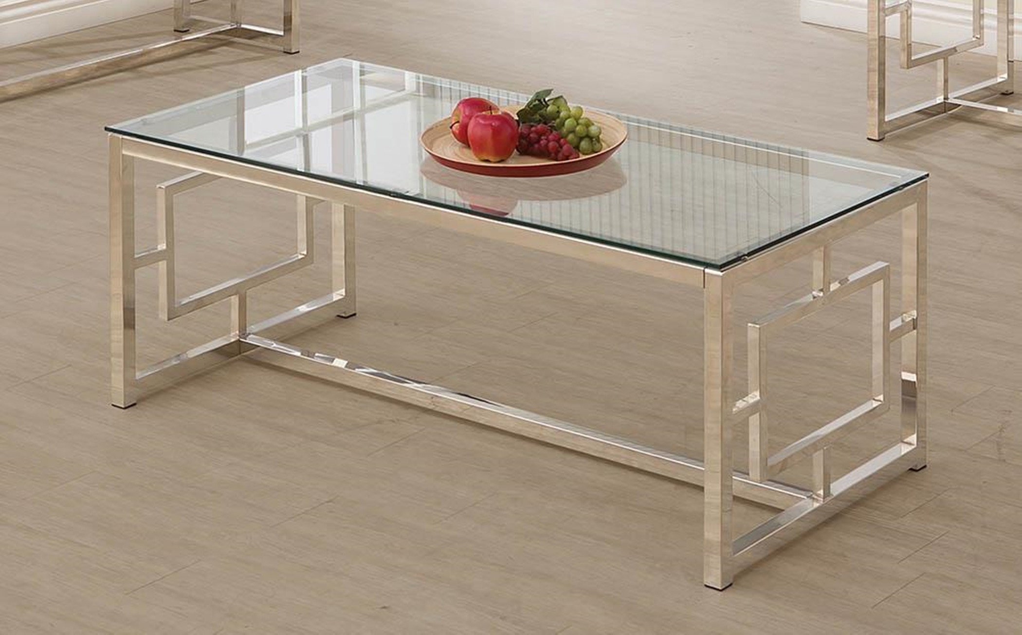Occasional Contemporary Nickel Coffee Table - Click Image to Close