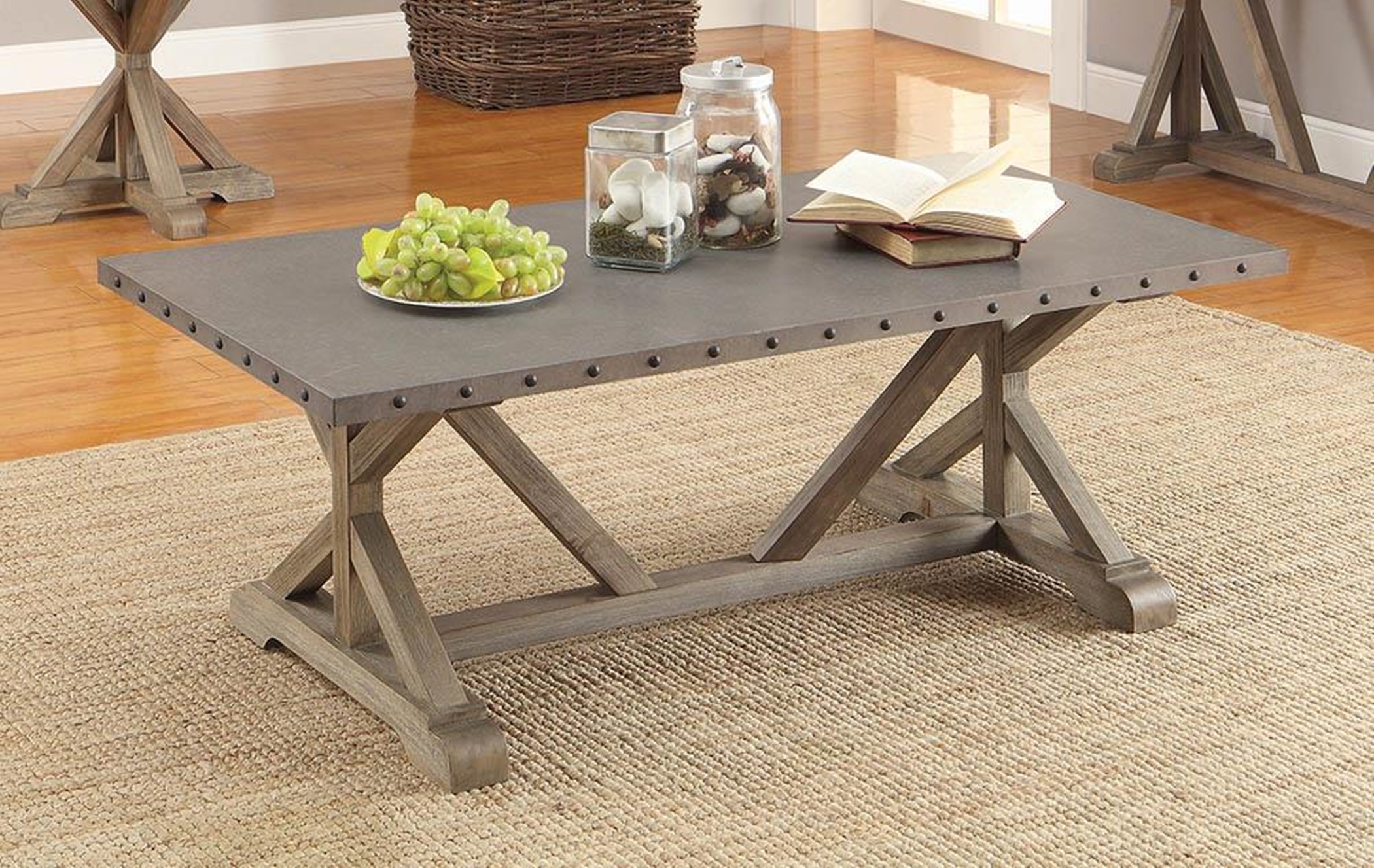 Industrial Driftwood Coffee Table - Click Image to Close