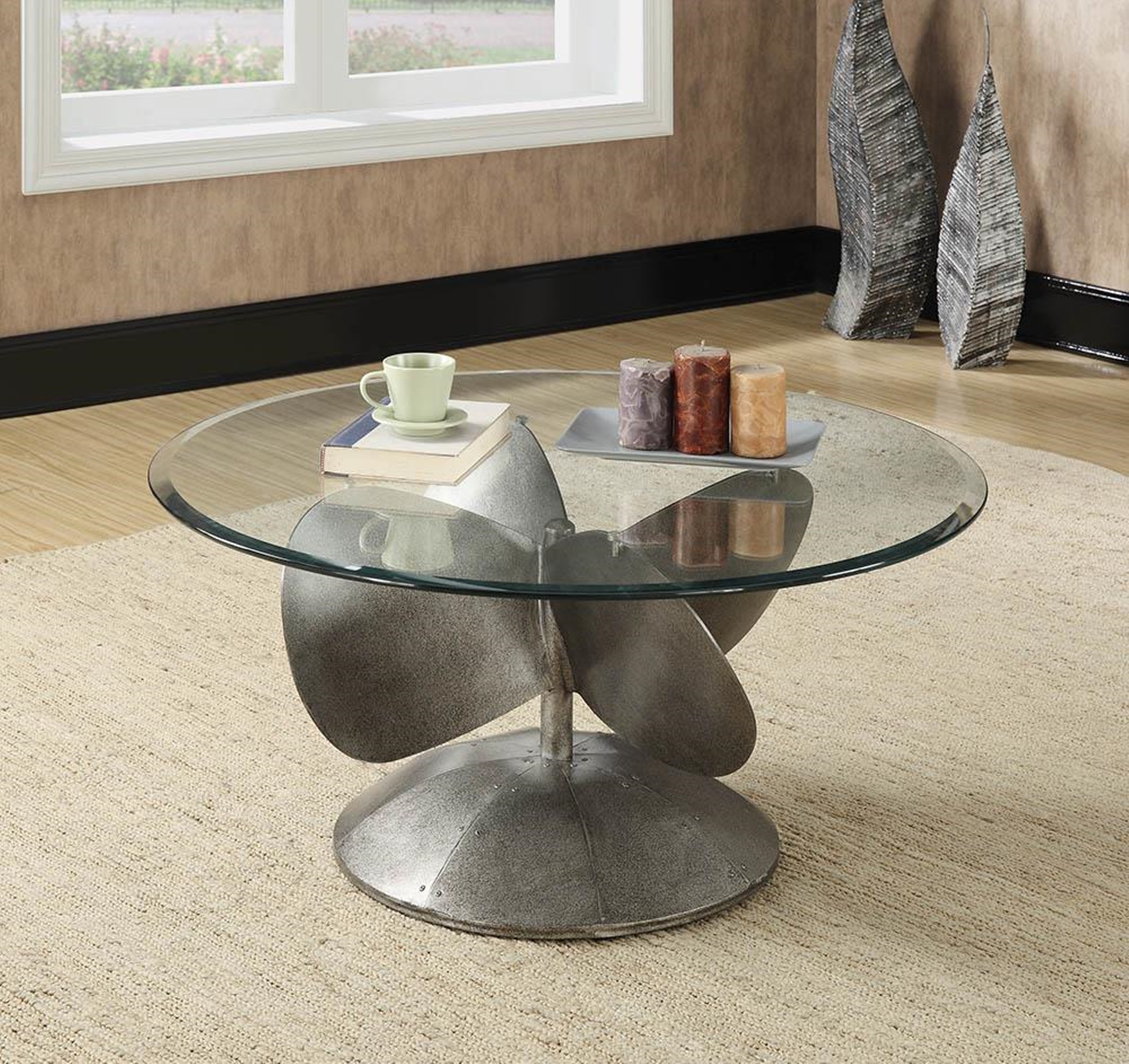Industrial Grey Coffee Table - Click Image to Close