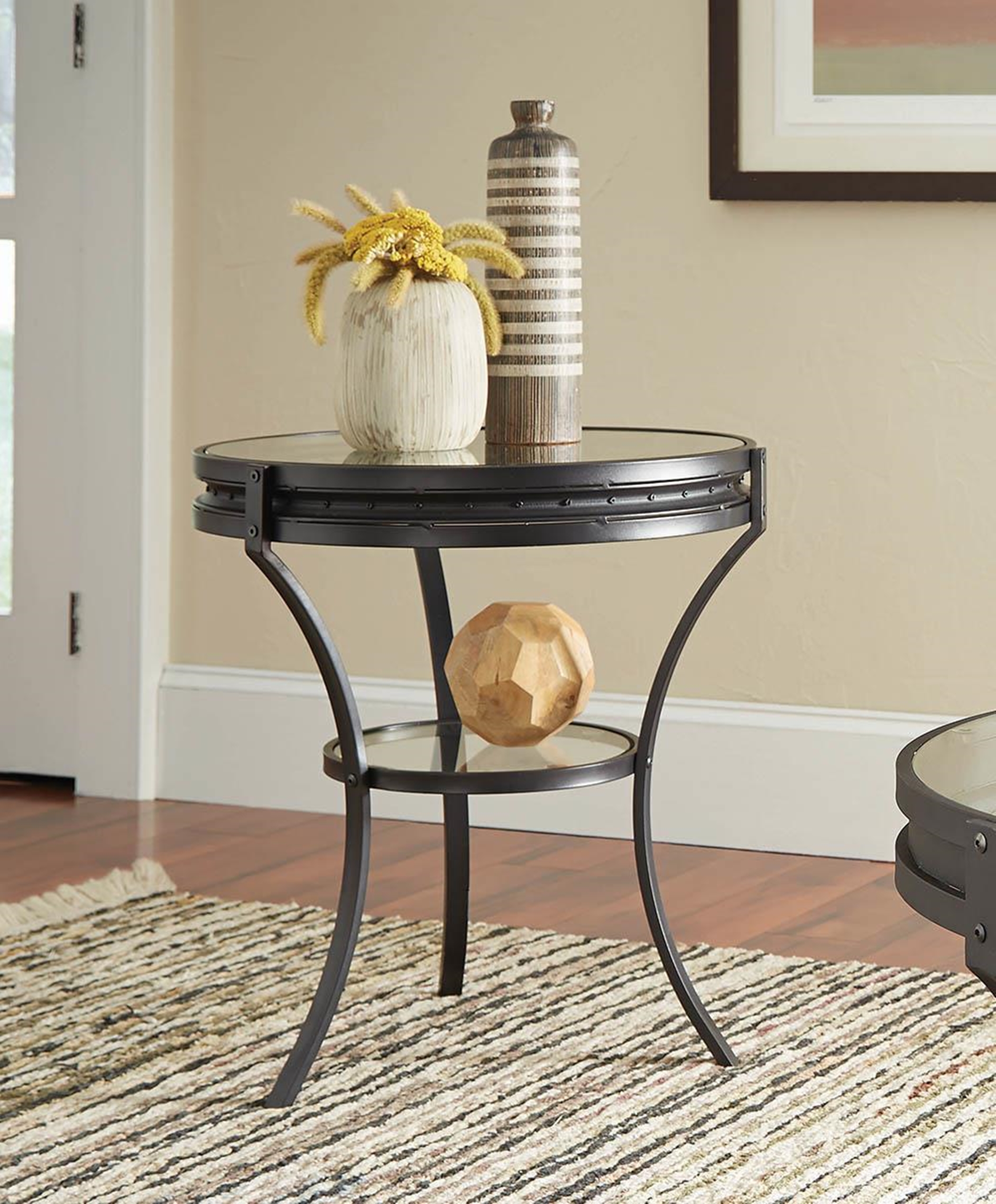Industrial Black Side Table - Click Image to Close