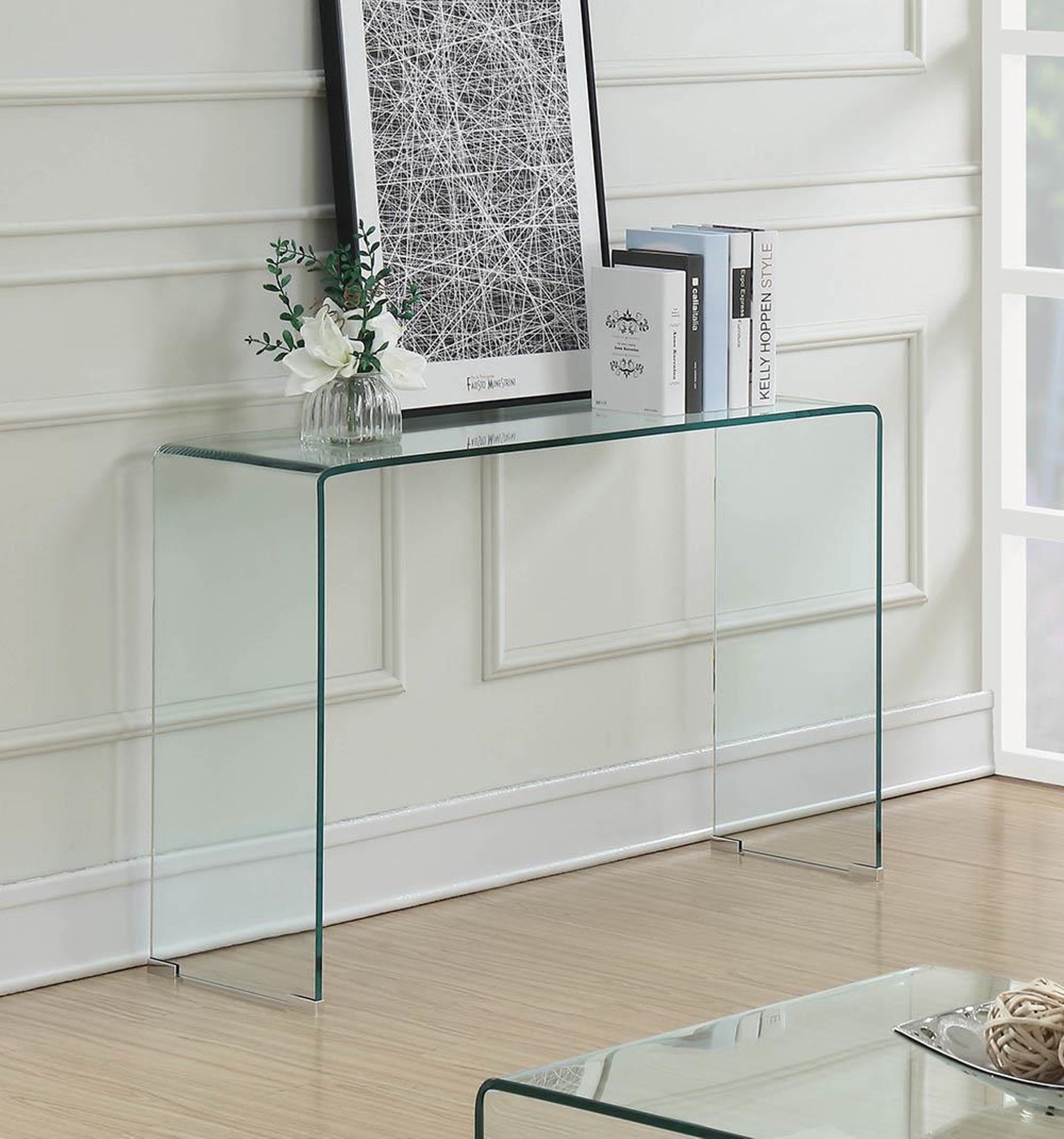 Contemporary Clear Sofa Table - Click Image to Close
