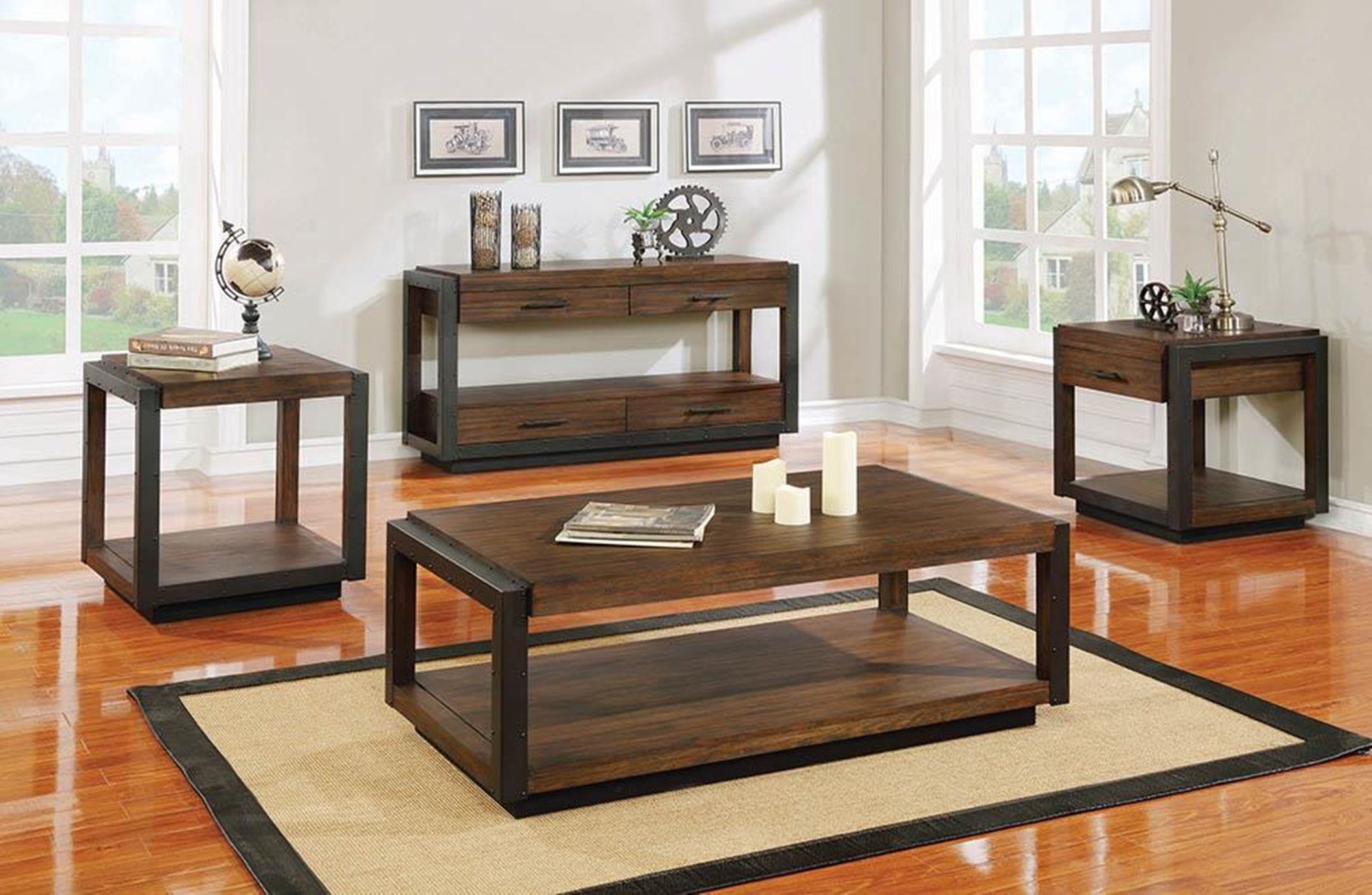 Industrial Bourbon End Table - Click Image to Close