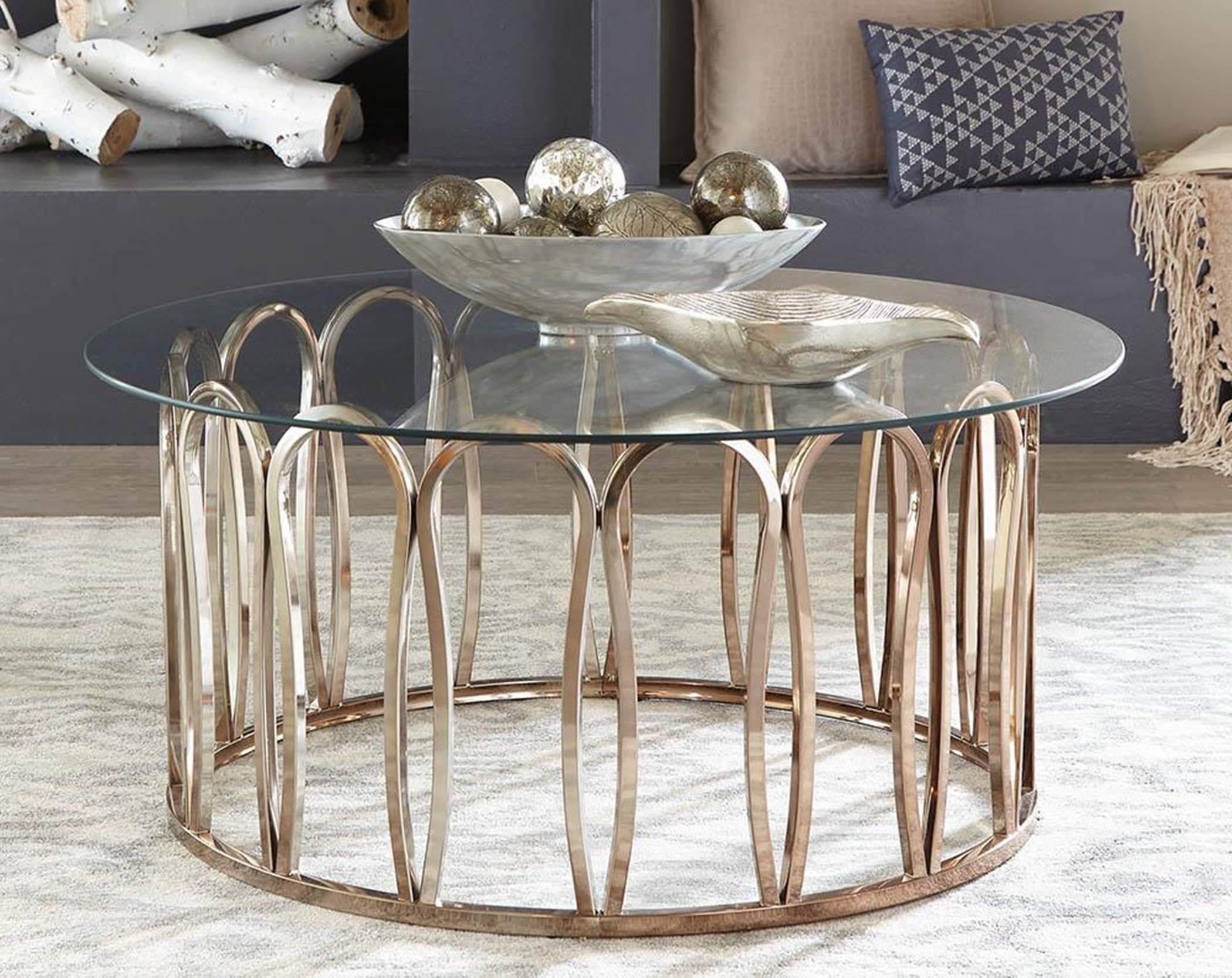Modern Chocolate Chrome Coffee Table - Click Image to Close