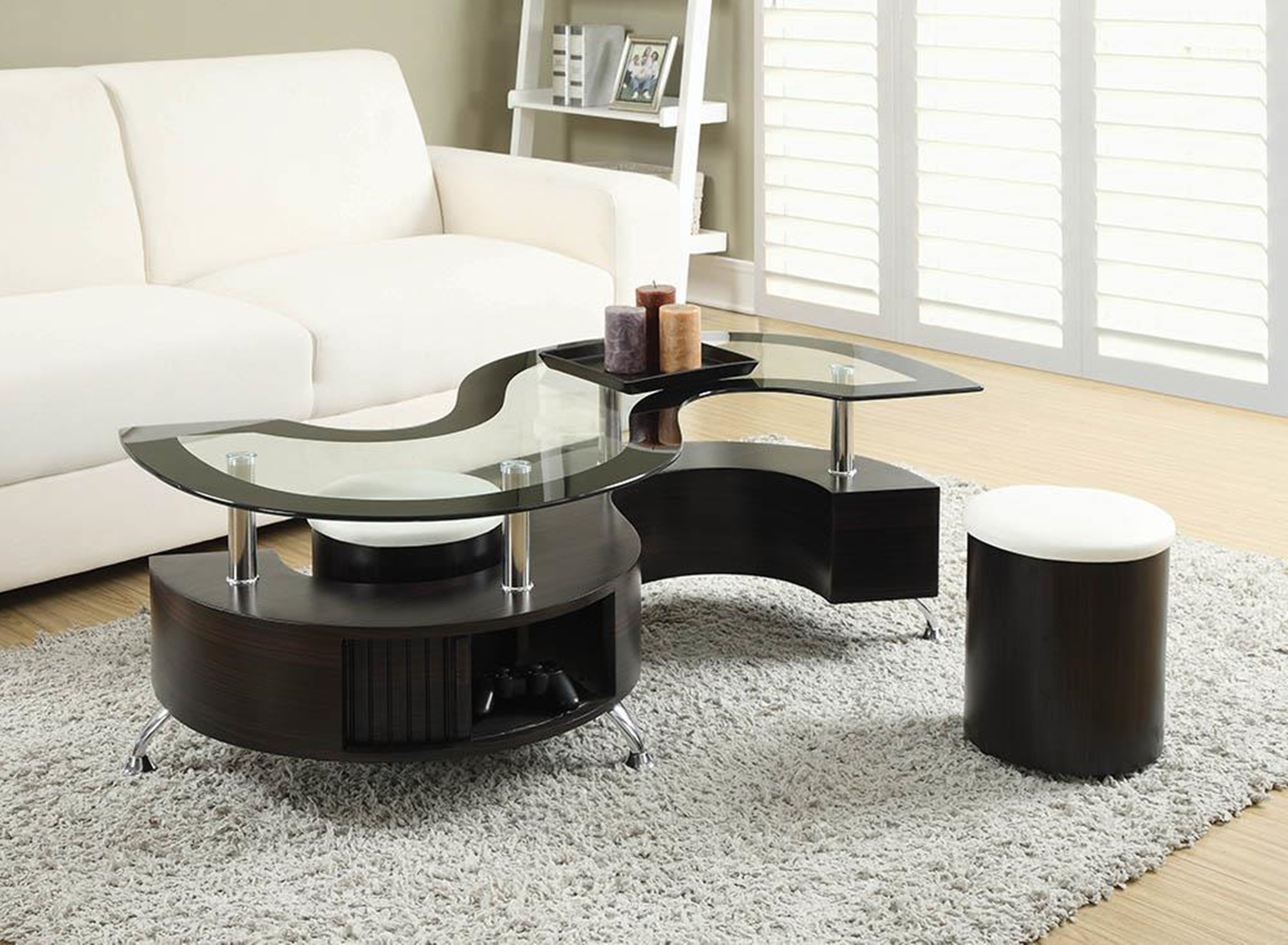 Delange Motion White Coffee Table - Click Image to Close
