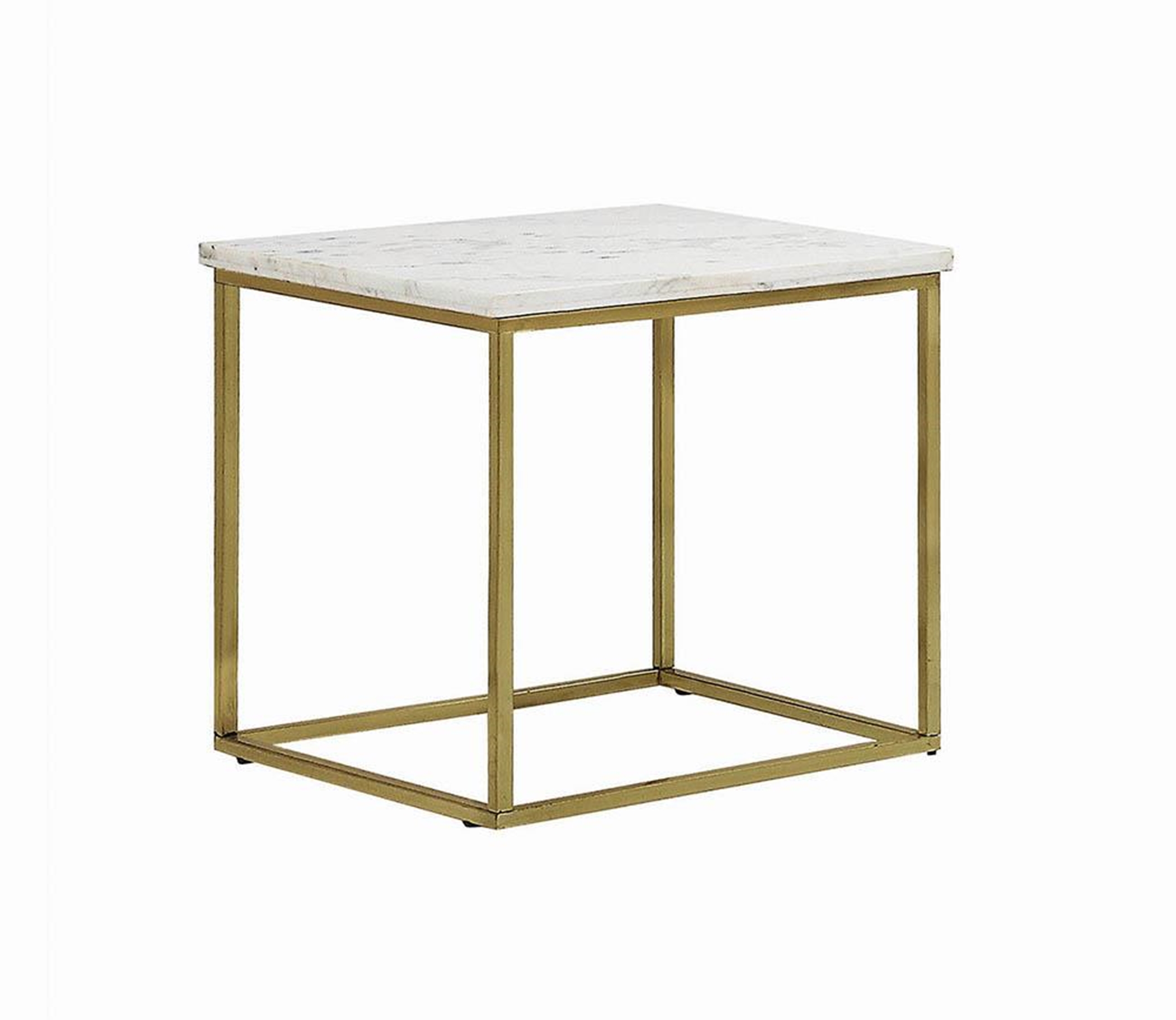 White and Brushed Brass Side Table - Click Image to Close