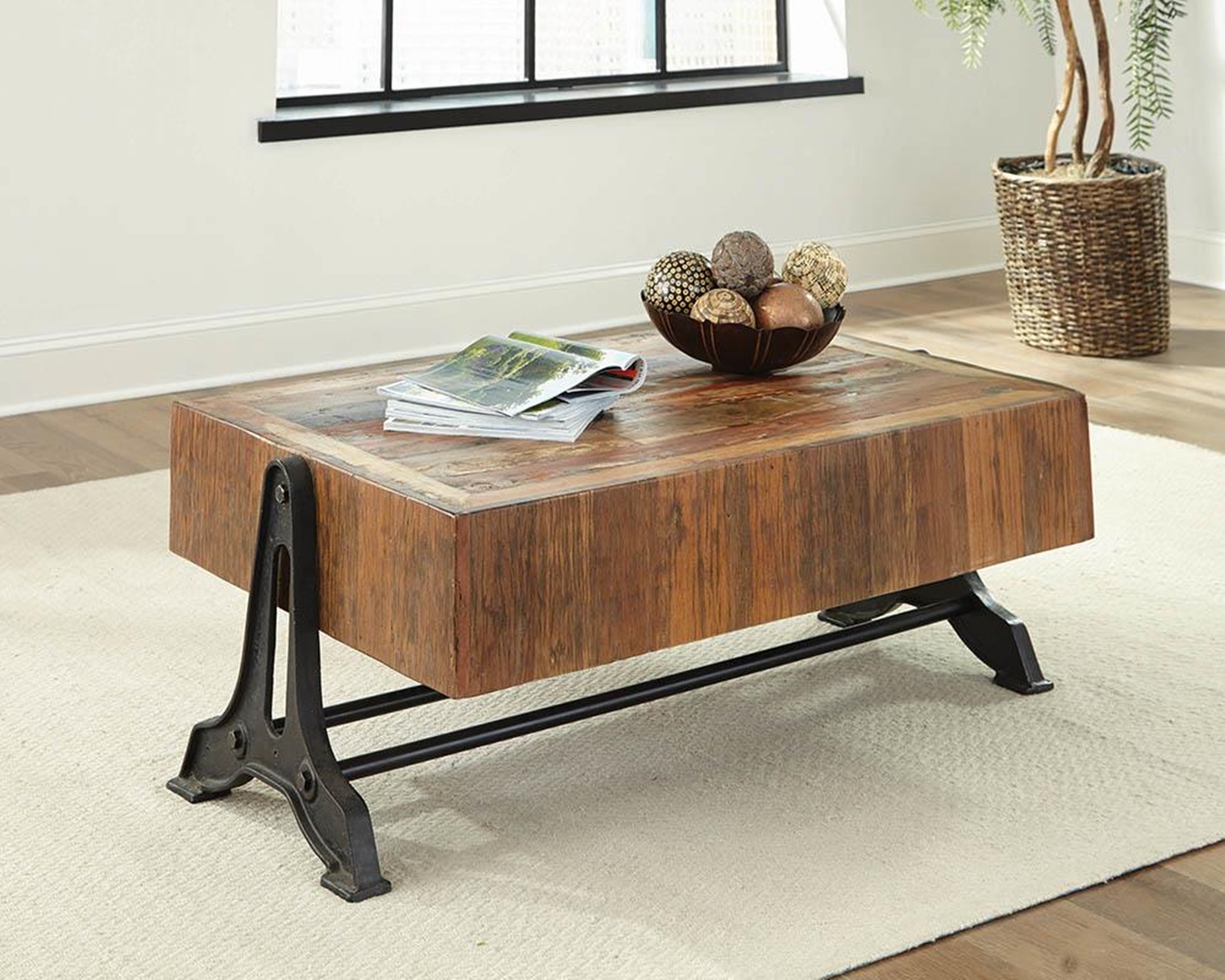 Recycled Wood Coffee Table - Click Image to Close