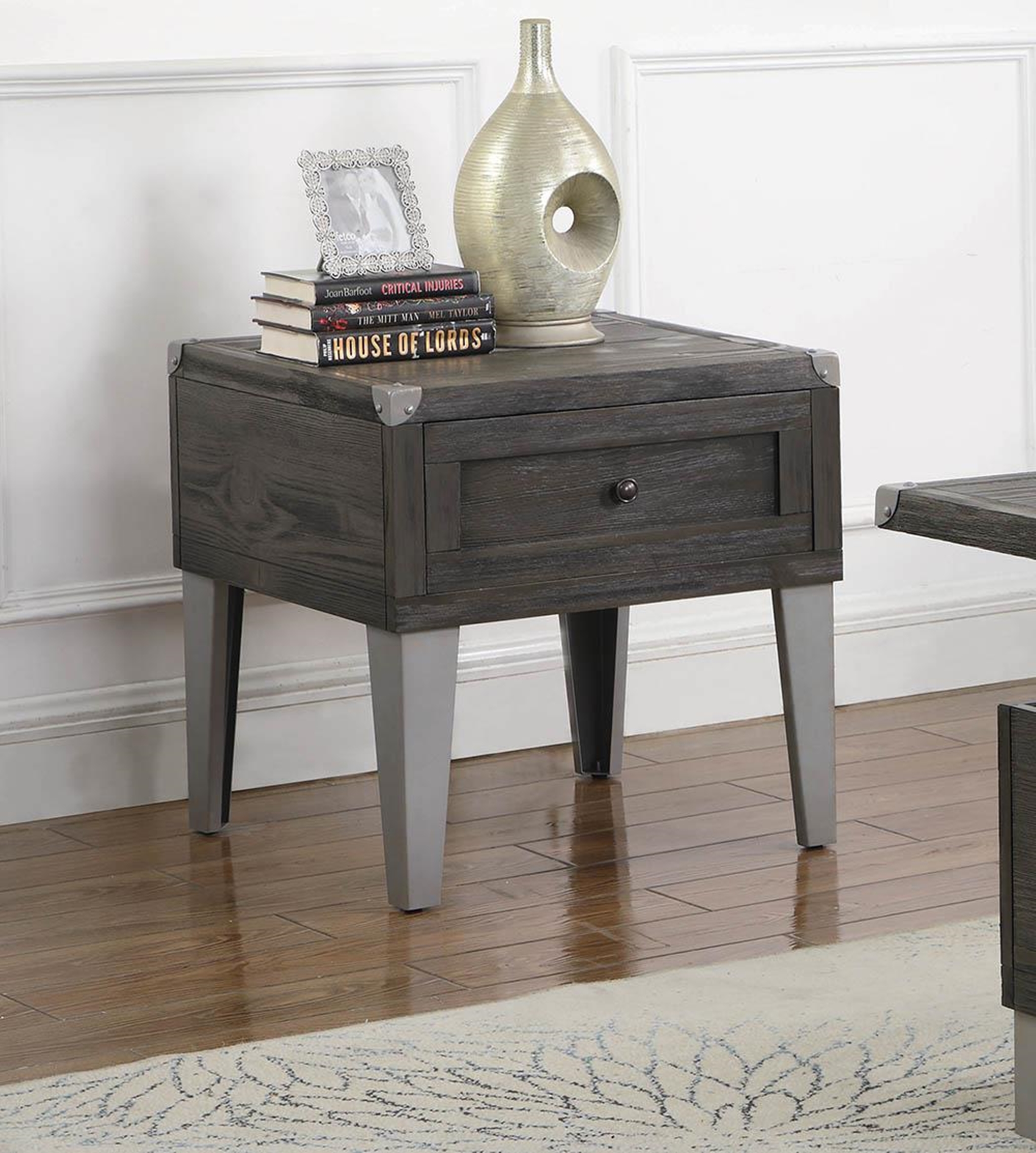 Rustic Grey Side Table - Click Image to Close
