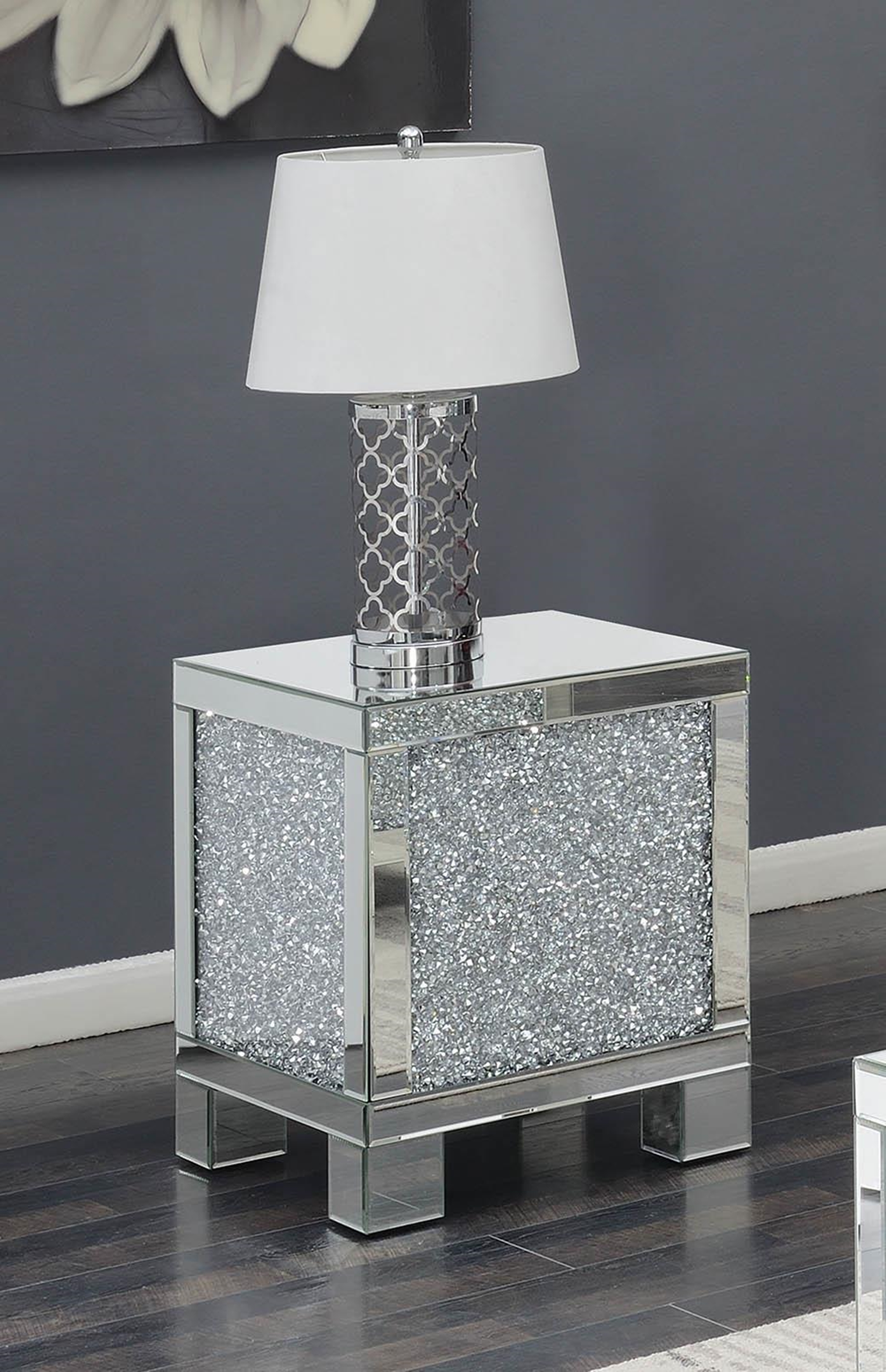 Contemporary Silver Side Table - Click Image to Close