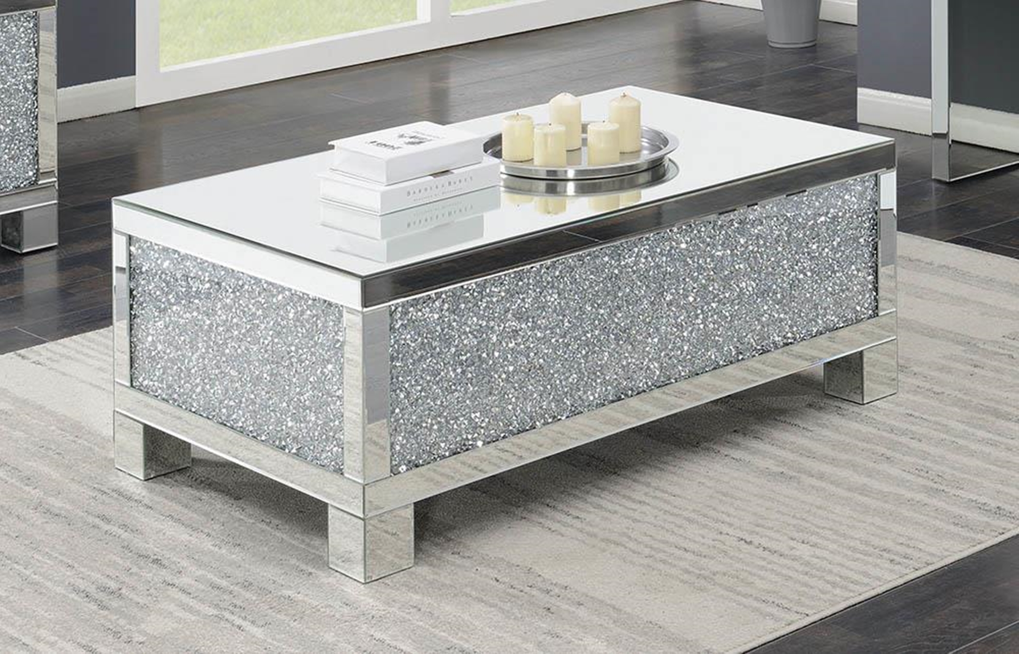 Contemporary Silver Coffee Table - Click Image to Close