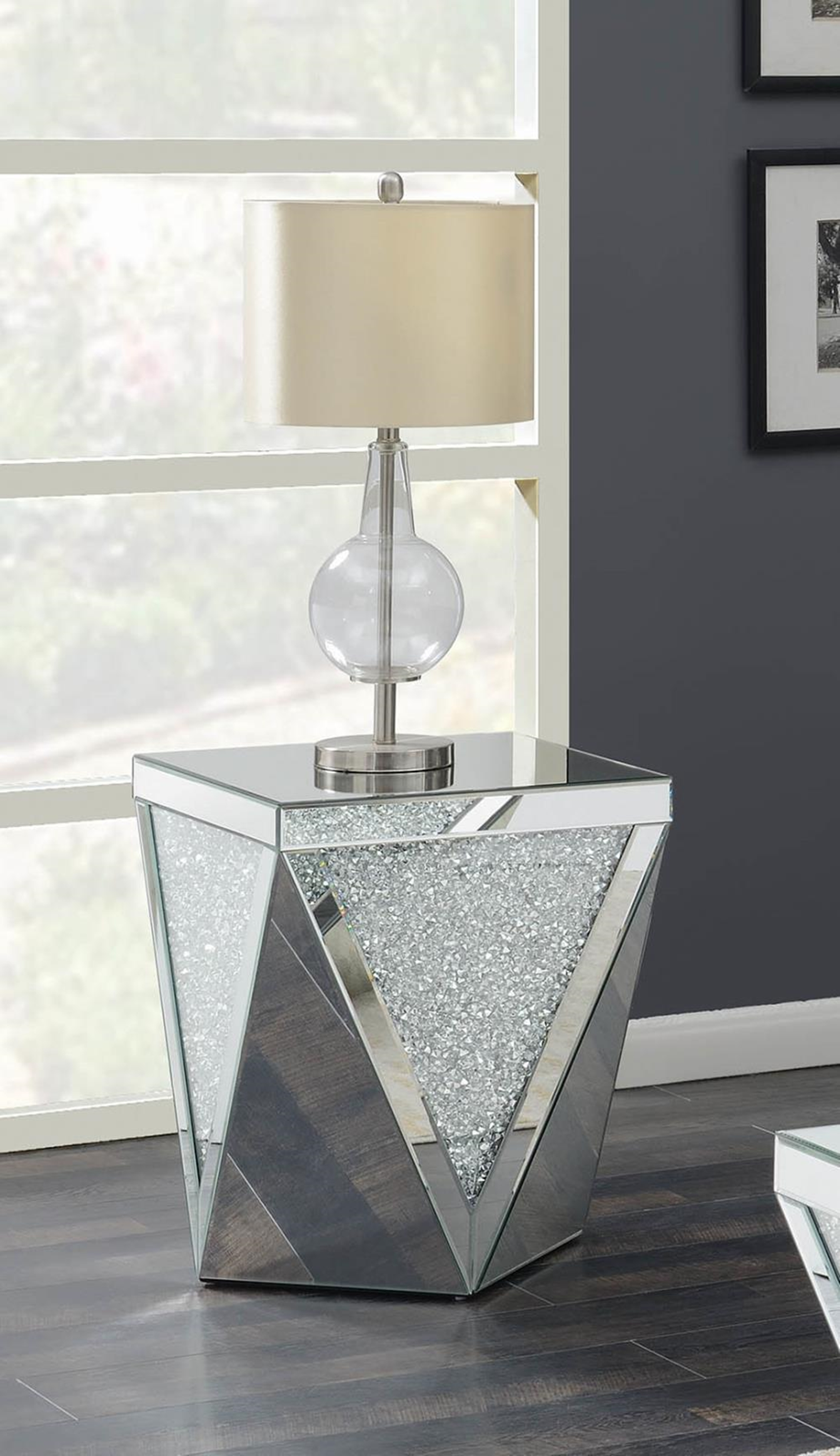 Contemporary Silver Side Table - Click Image to Close