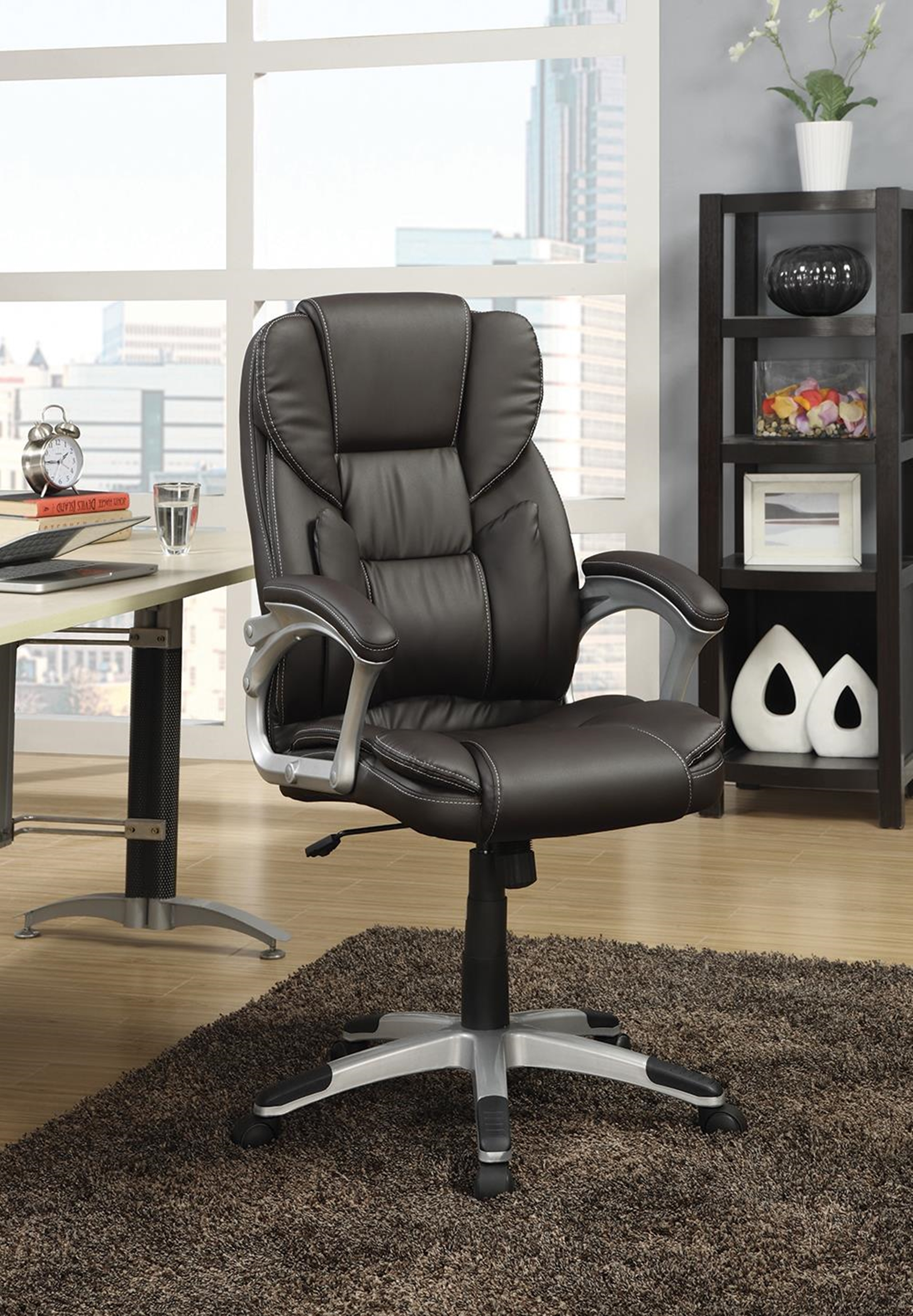 Transitional Dark Brown Office Chair - Click Image to Close