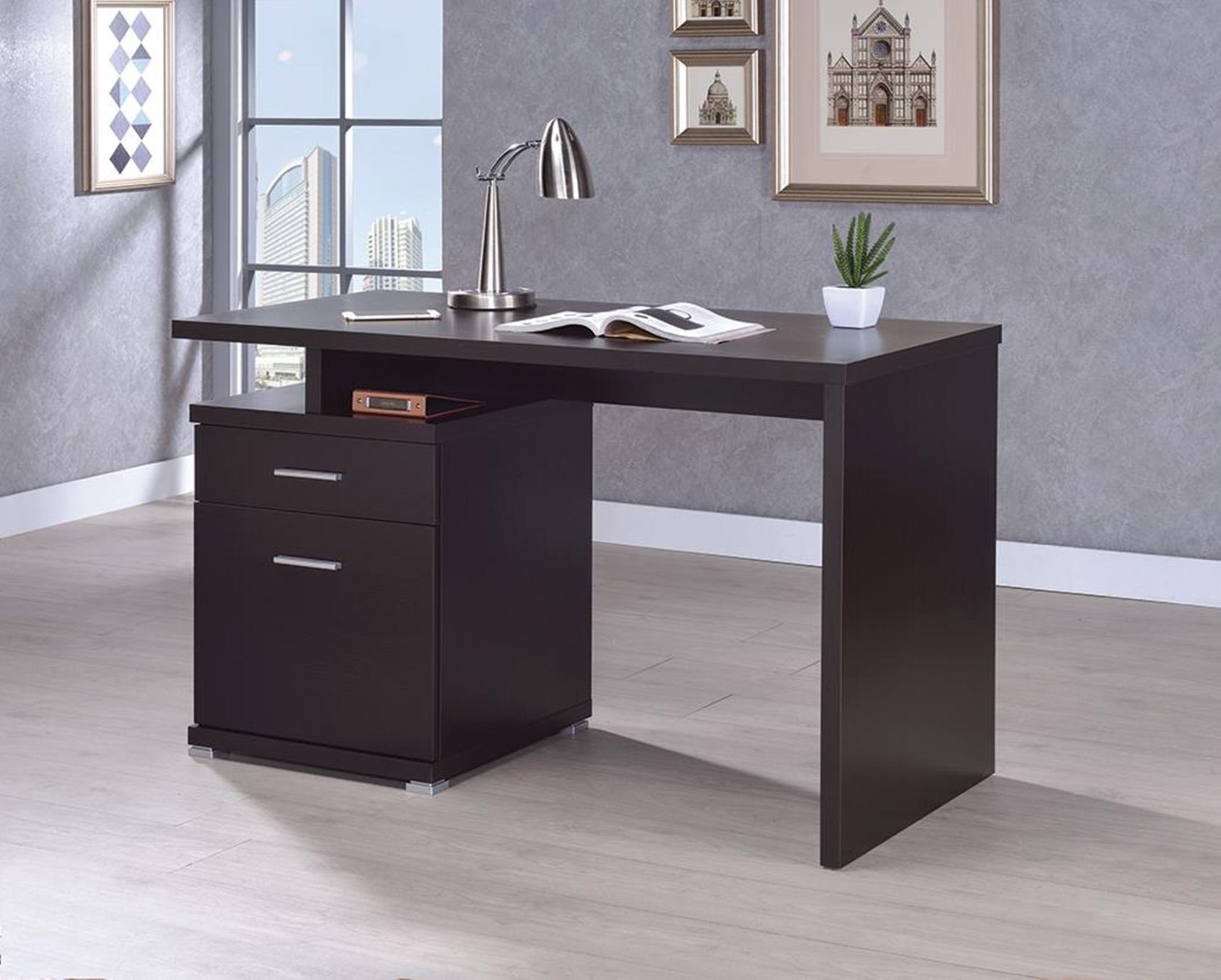 Office Desk with Drawer in Capp. - Click Image to Close