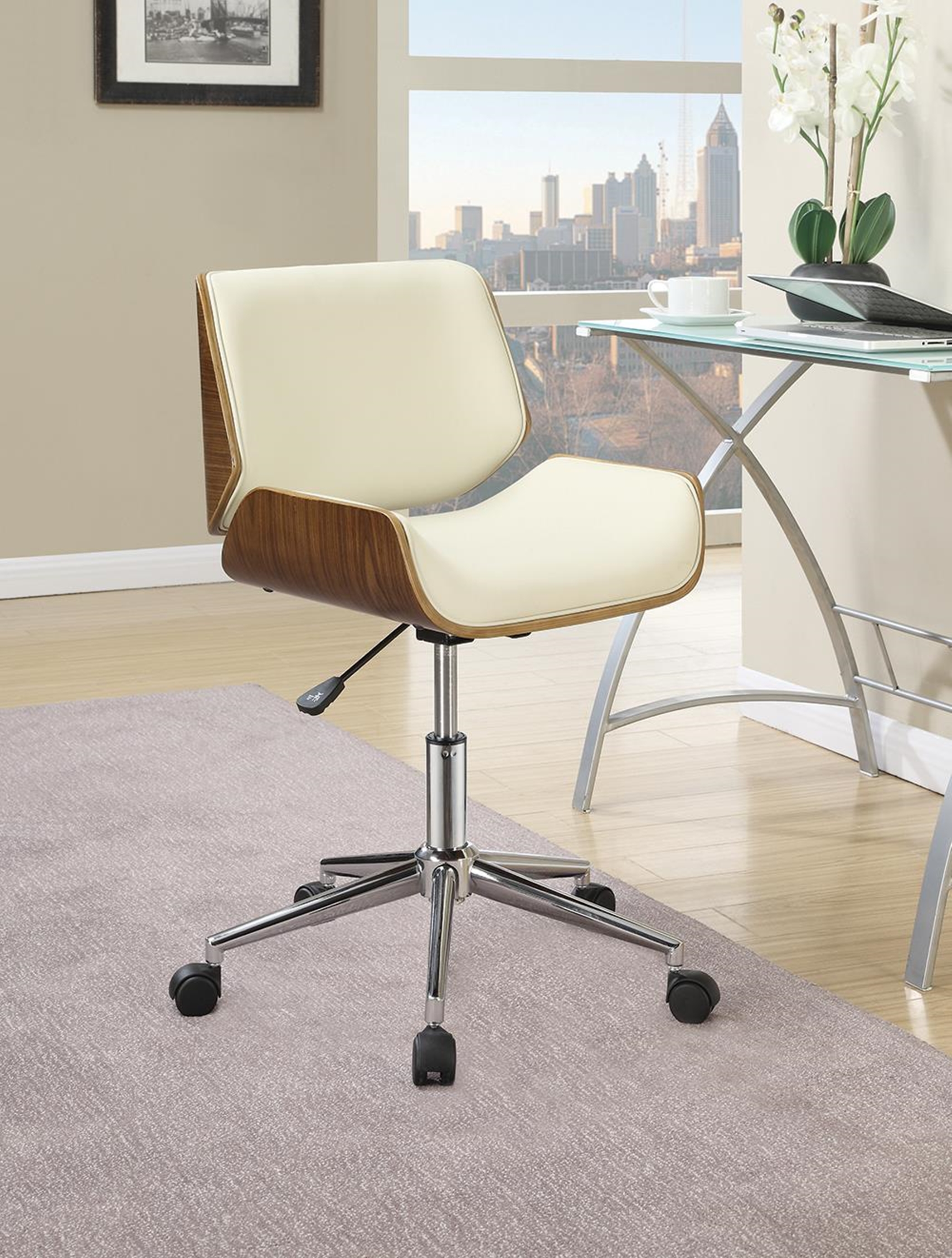 Modern Ecru Office Chair - Click Image to Close