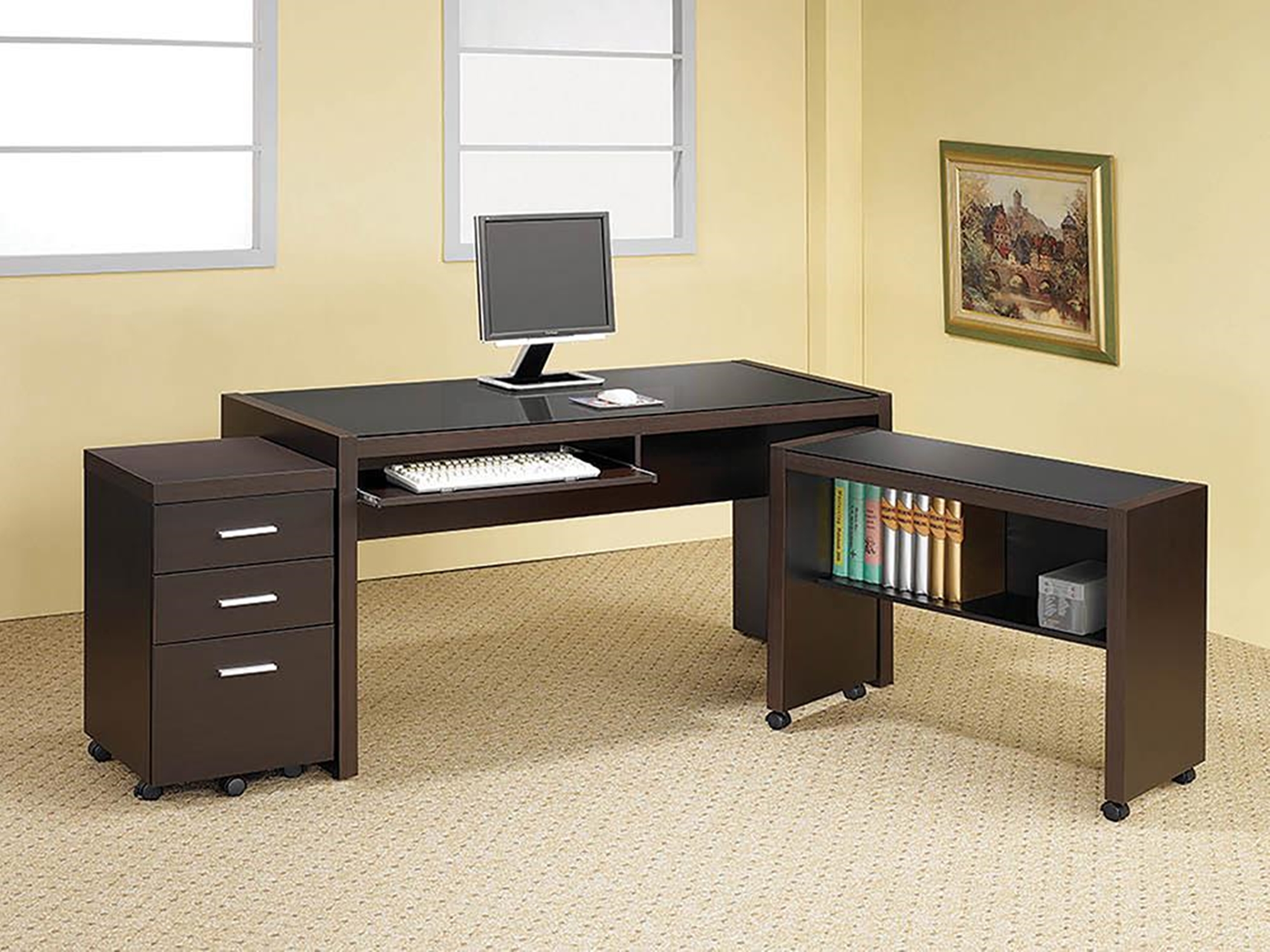 Skylar Capp. Computer Desk With Keyboard Tray - Click Image to Close