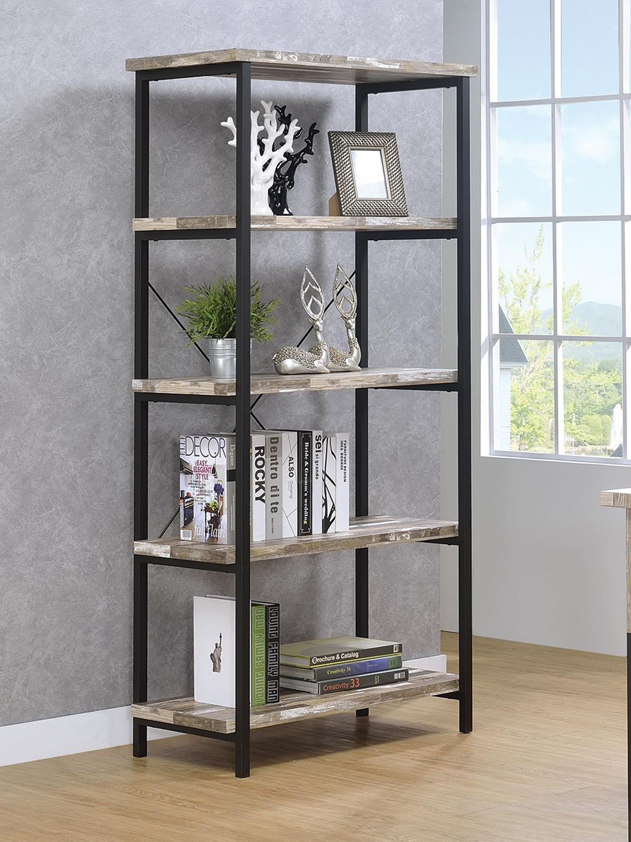 Skelton Industrial Salvaged Cabin Bookcase - Click Image to Close