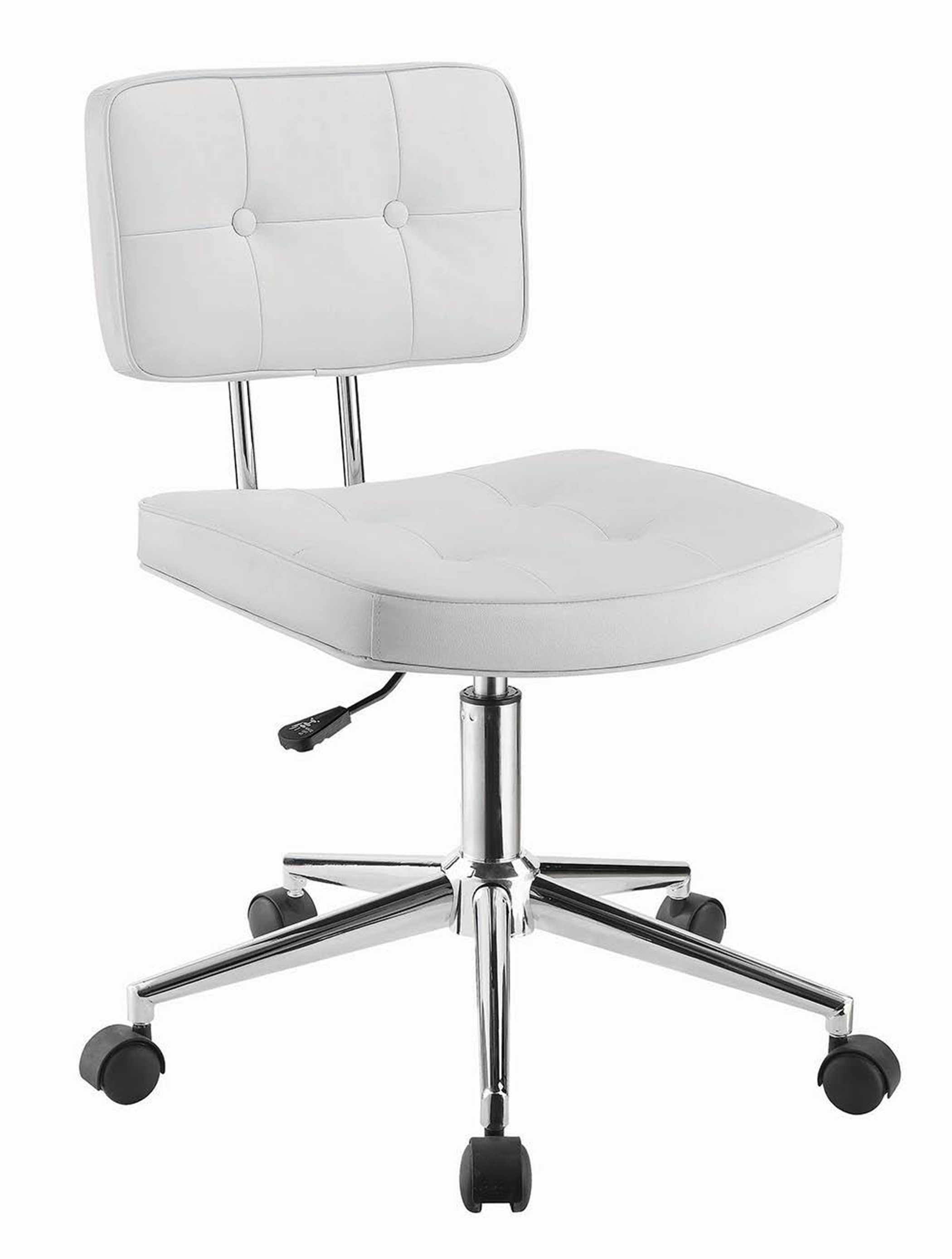Modern White Armless Office Chair - Click Image to Close