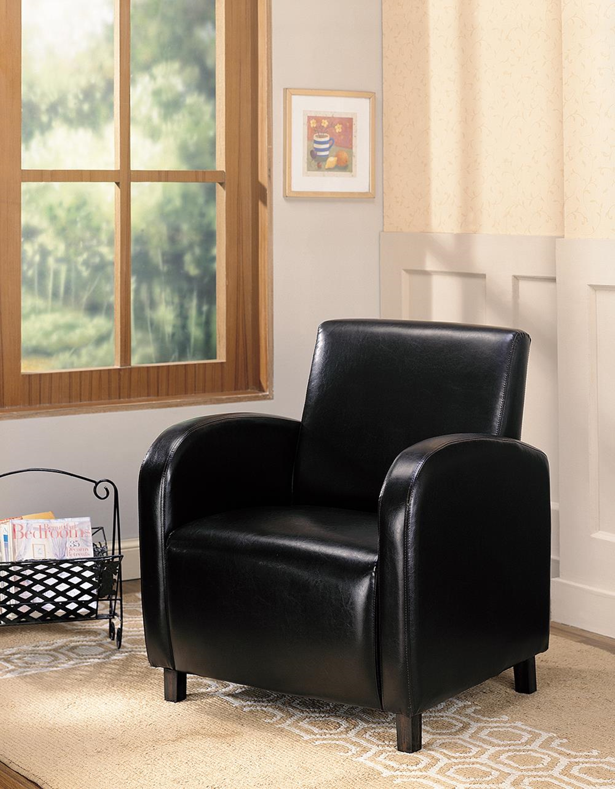 Contemporary Black Accent Chair - Click Image to Close
