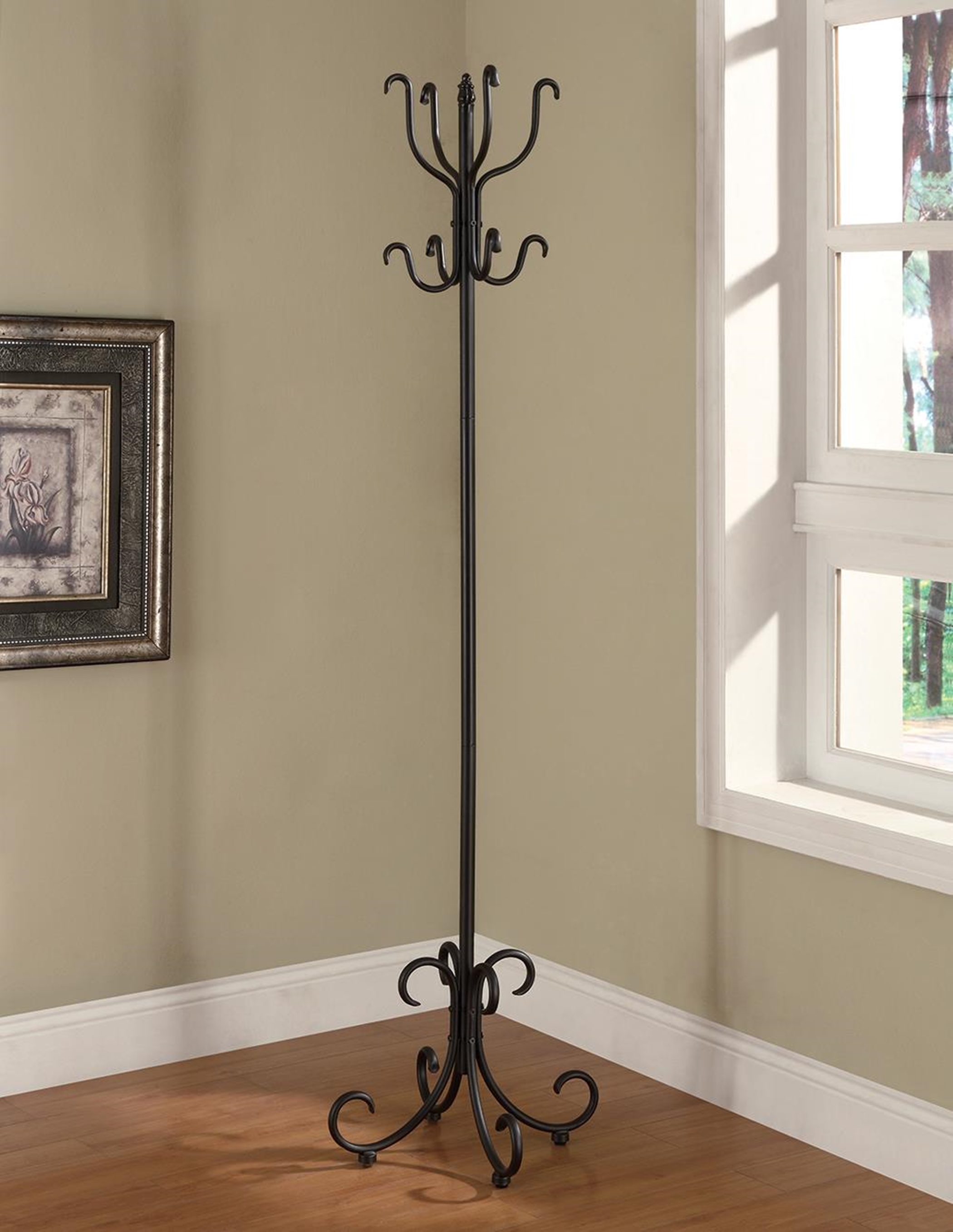 Traditional Black Coat Rack - Click Image to Close