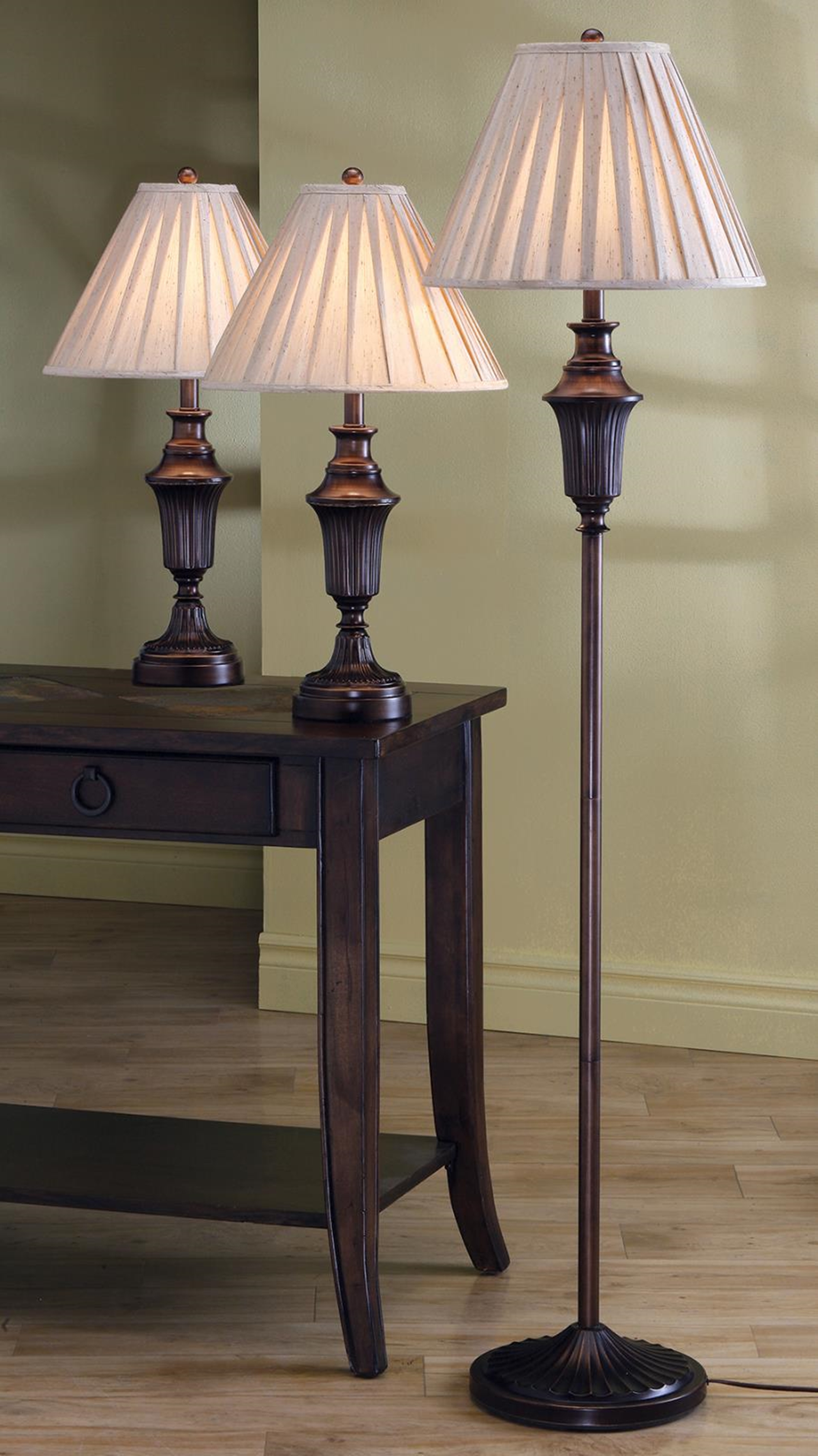 Traditional Dark Brown Lamp - Click Image to Close