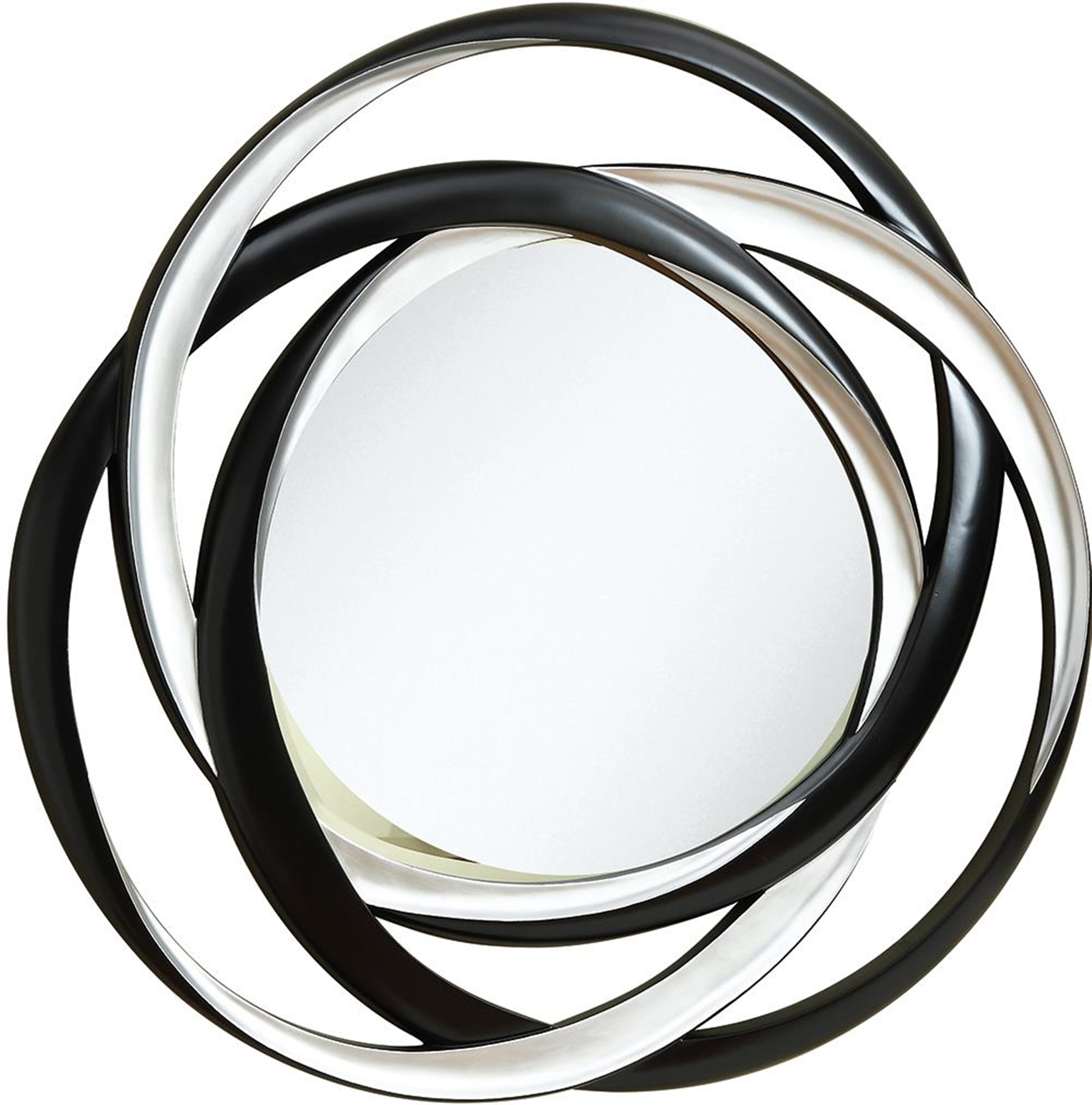 Transitional Black and Silver Mirror - Click Image to Close