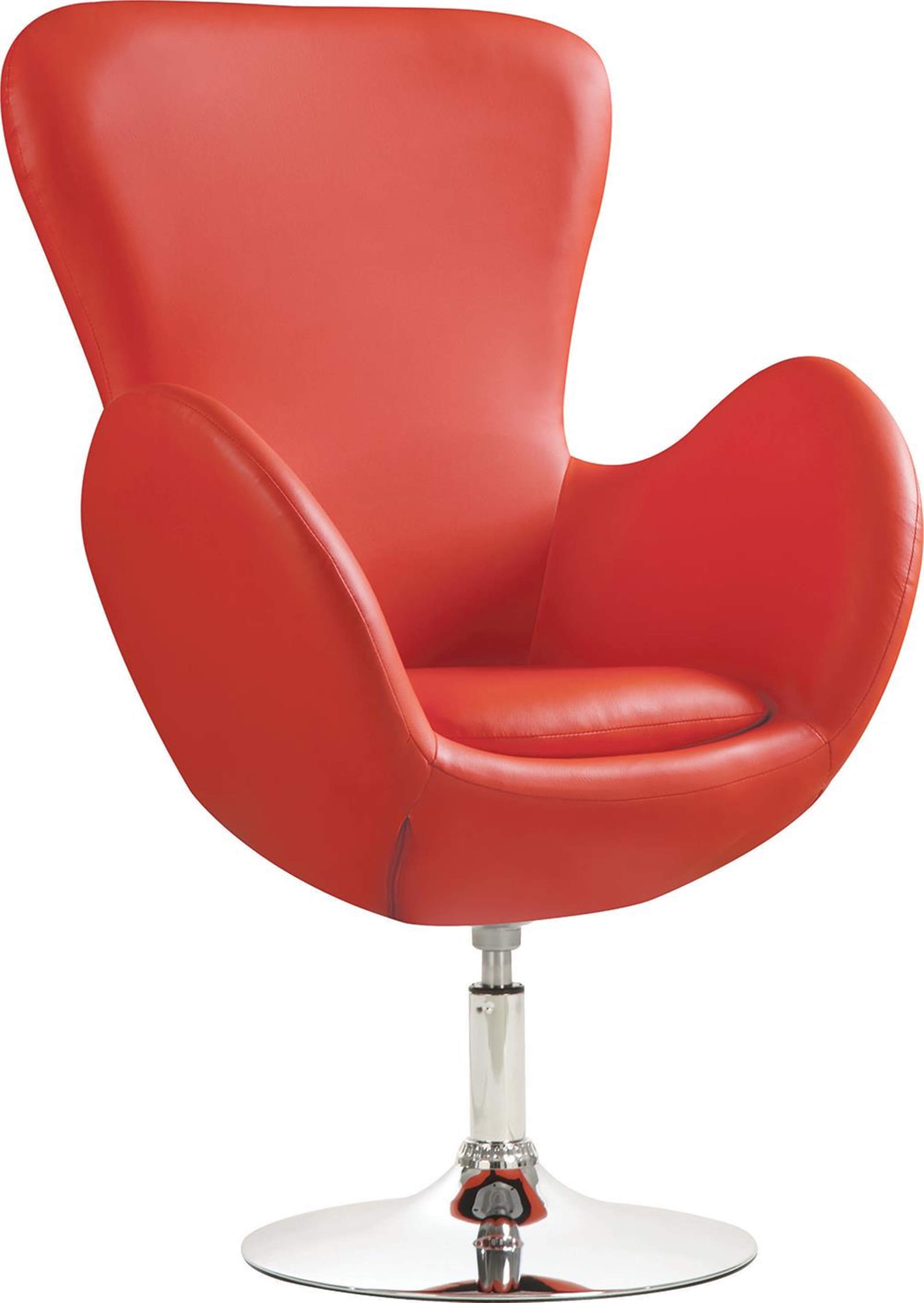 Contemporary Red Swivel Accent Chair - Click Image to Close