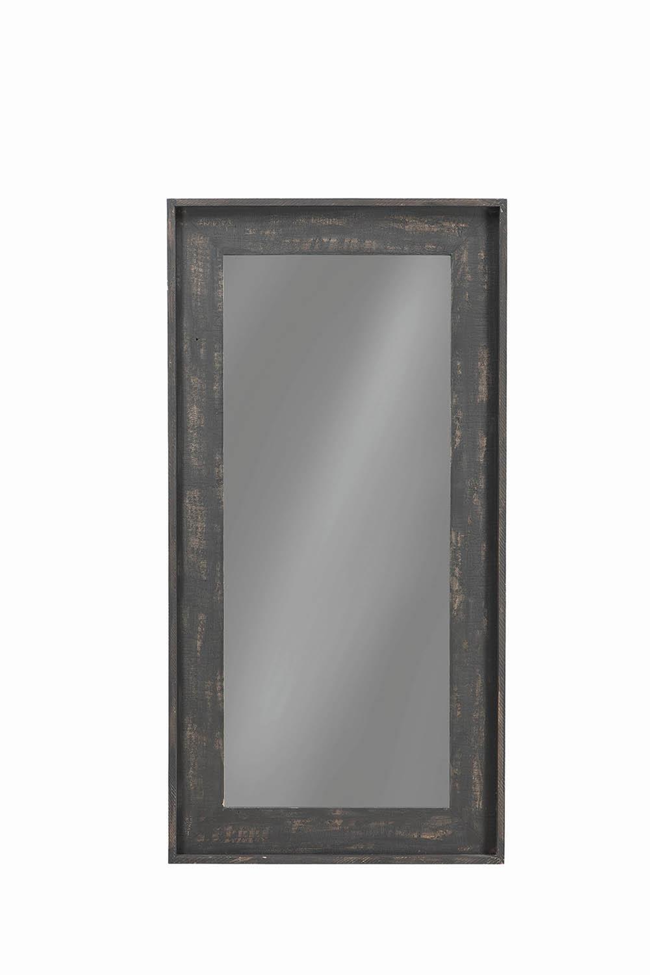 Distressed Black Wall Mirror - Click Image to Close