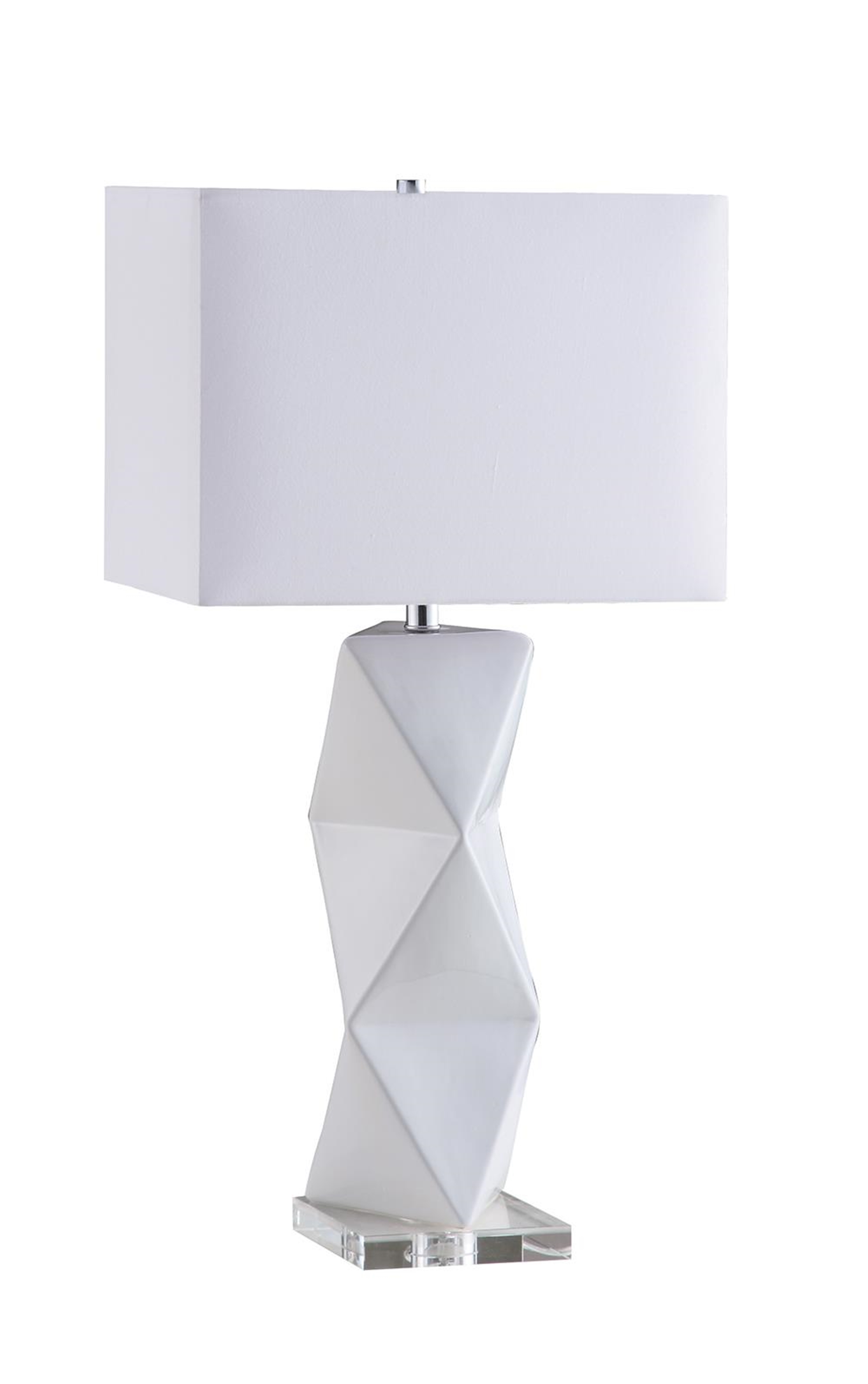 Transitional White Table Lamp - Click Image to Close