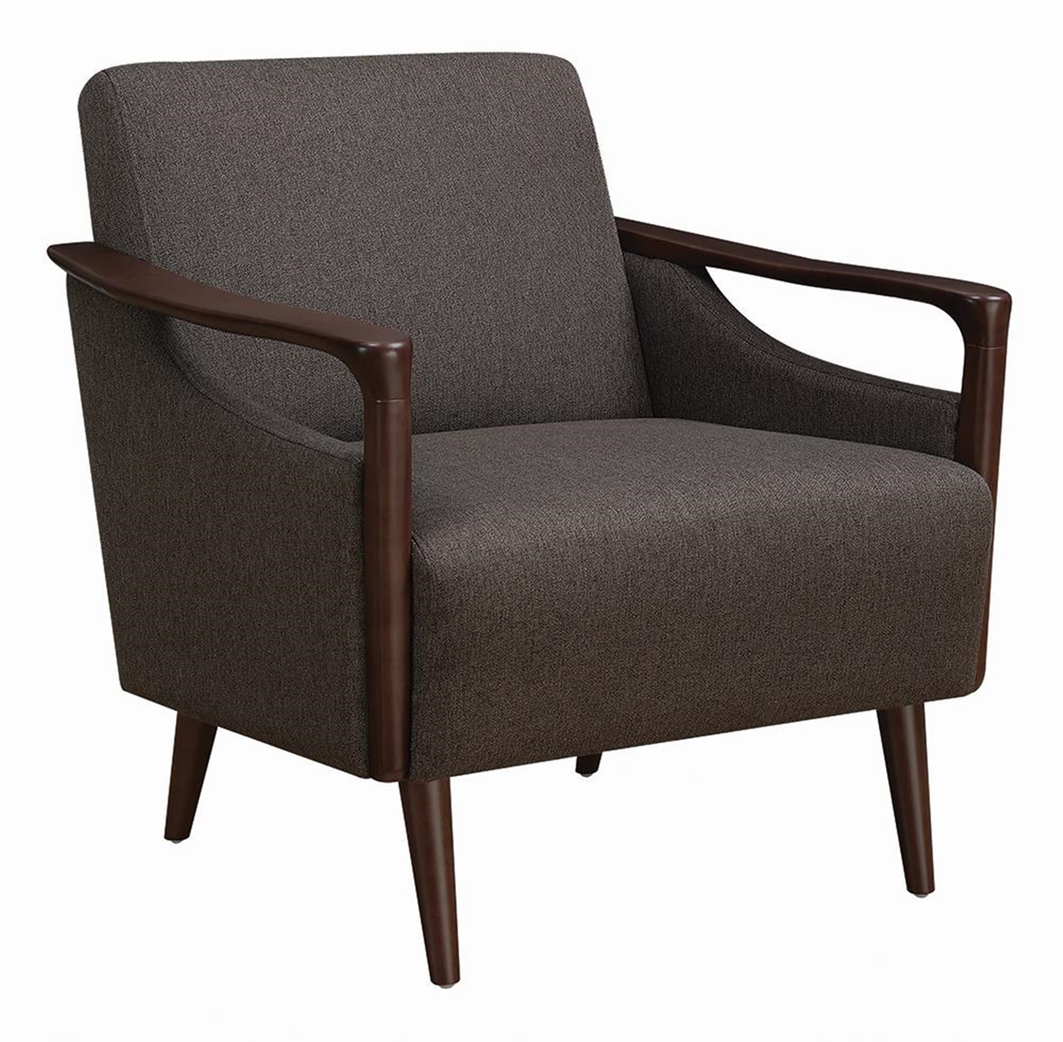 Mid-Century Modern Brown Accent Chair - Click Image to Close