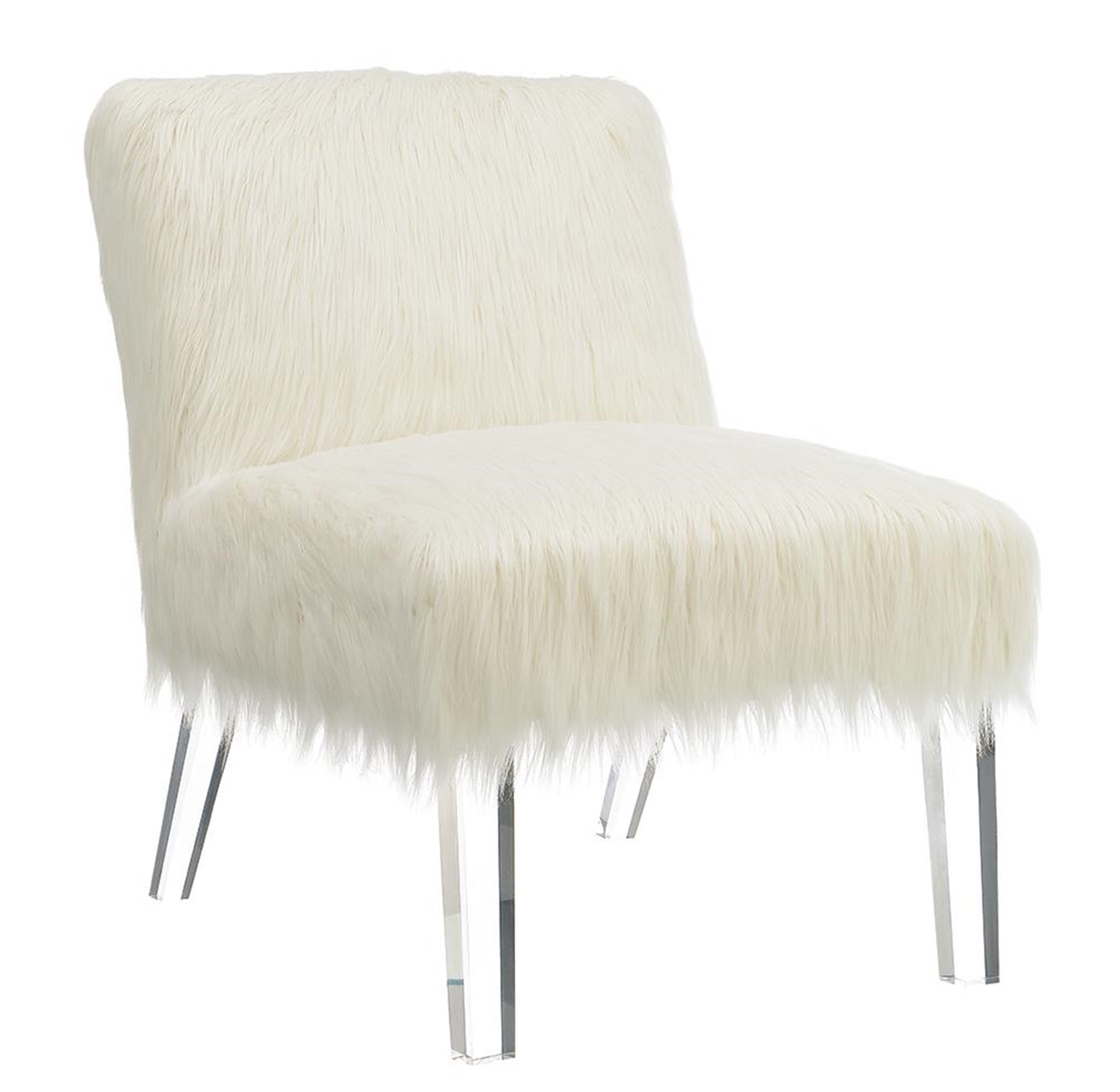 Contemporary White Accent Chair - Click Image to Close