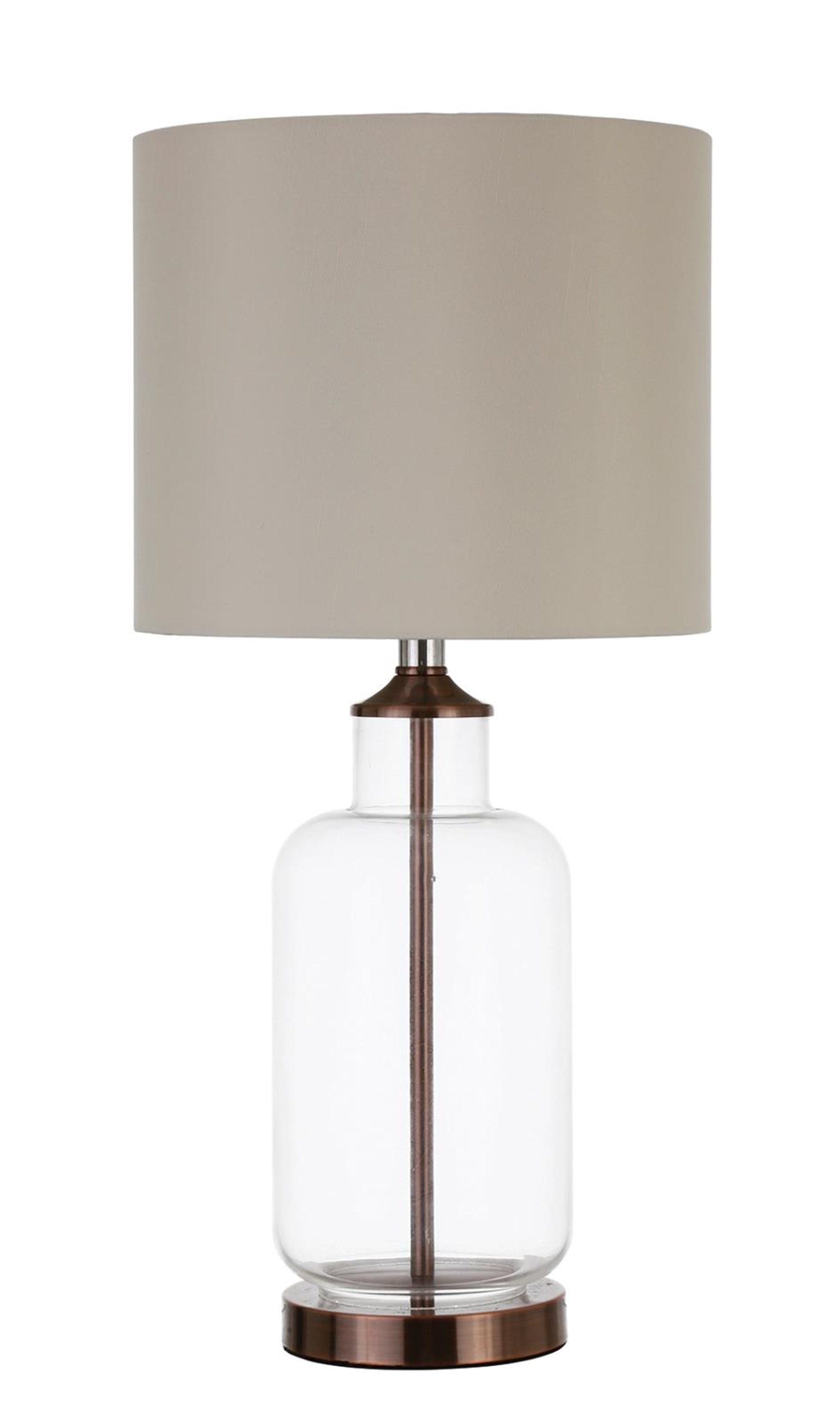 Transitional Clear and Bronze Table Lamp - Click Image to Close