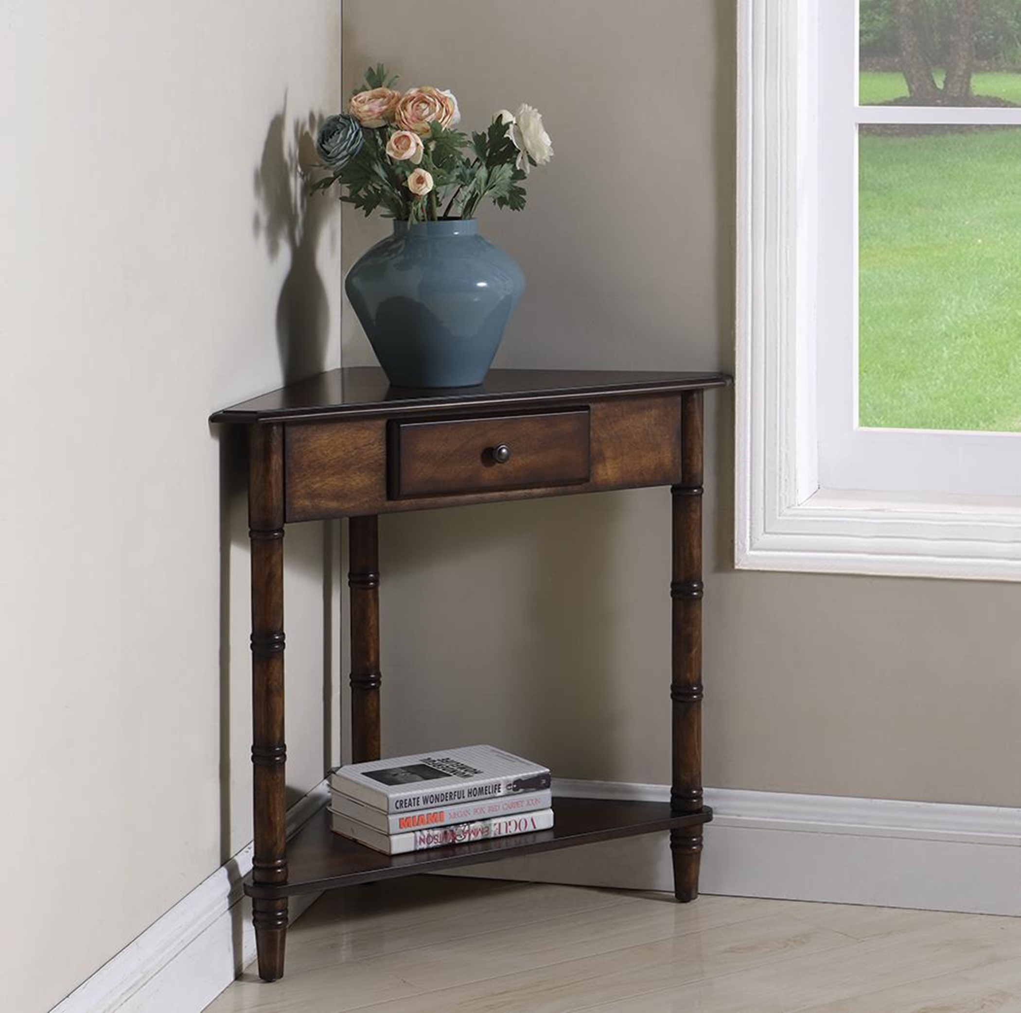 Cherry Corner Accent Table - Click Image to Close