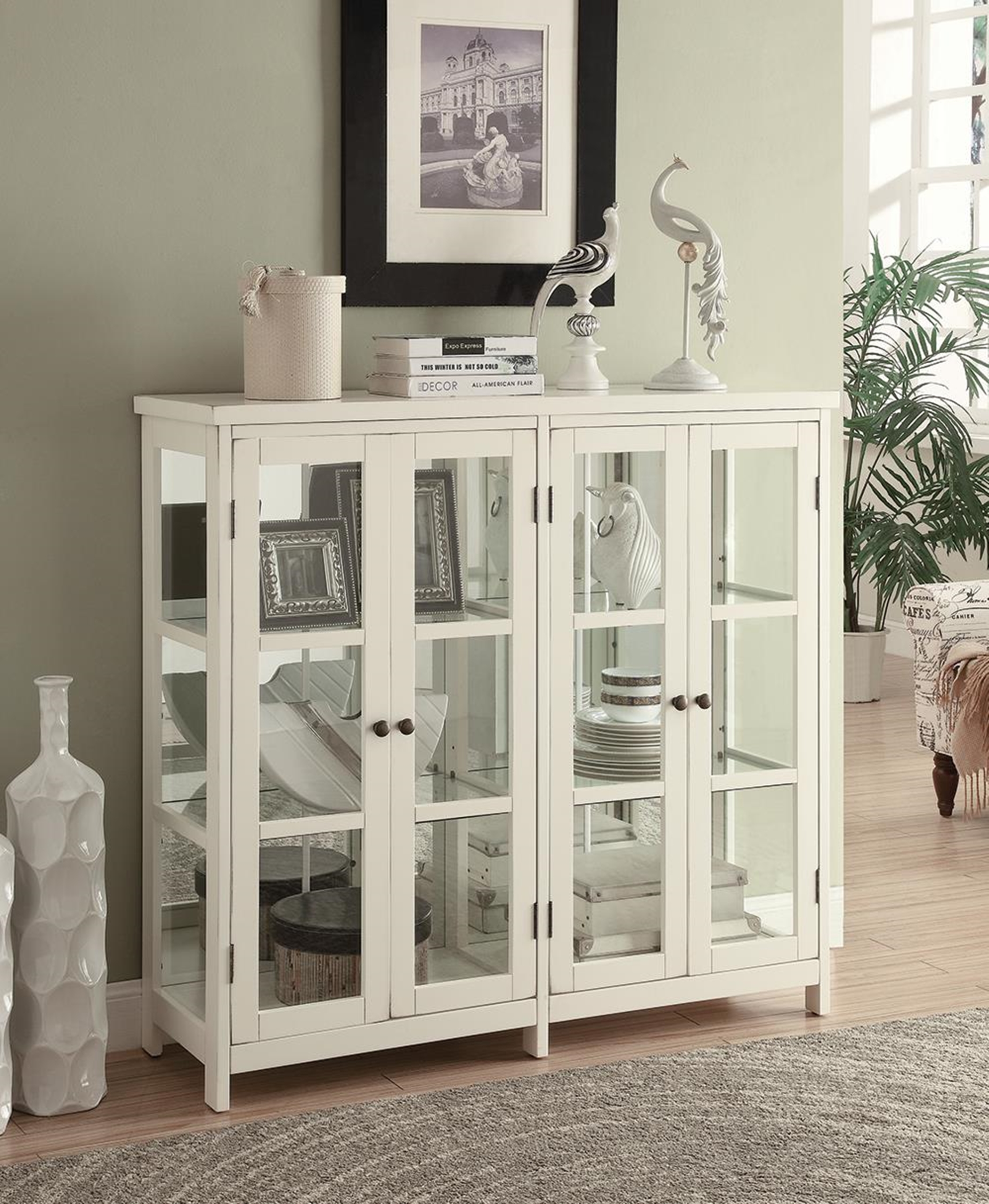Transitional White Accent Cabinet - Click Image to Close
