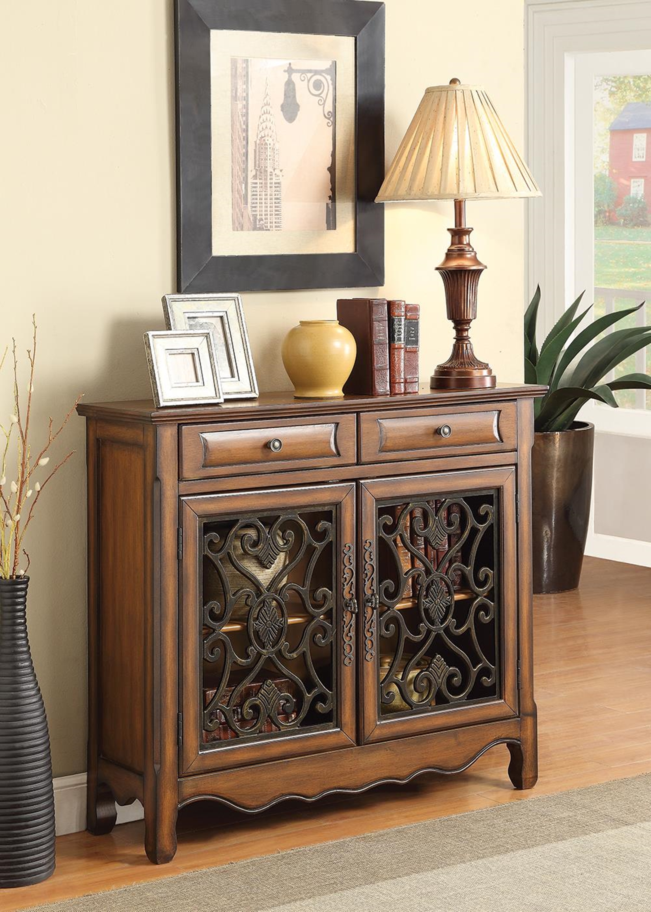 Traditional Warm Brown Two-Door Cabinet - Click Image to Close