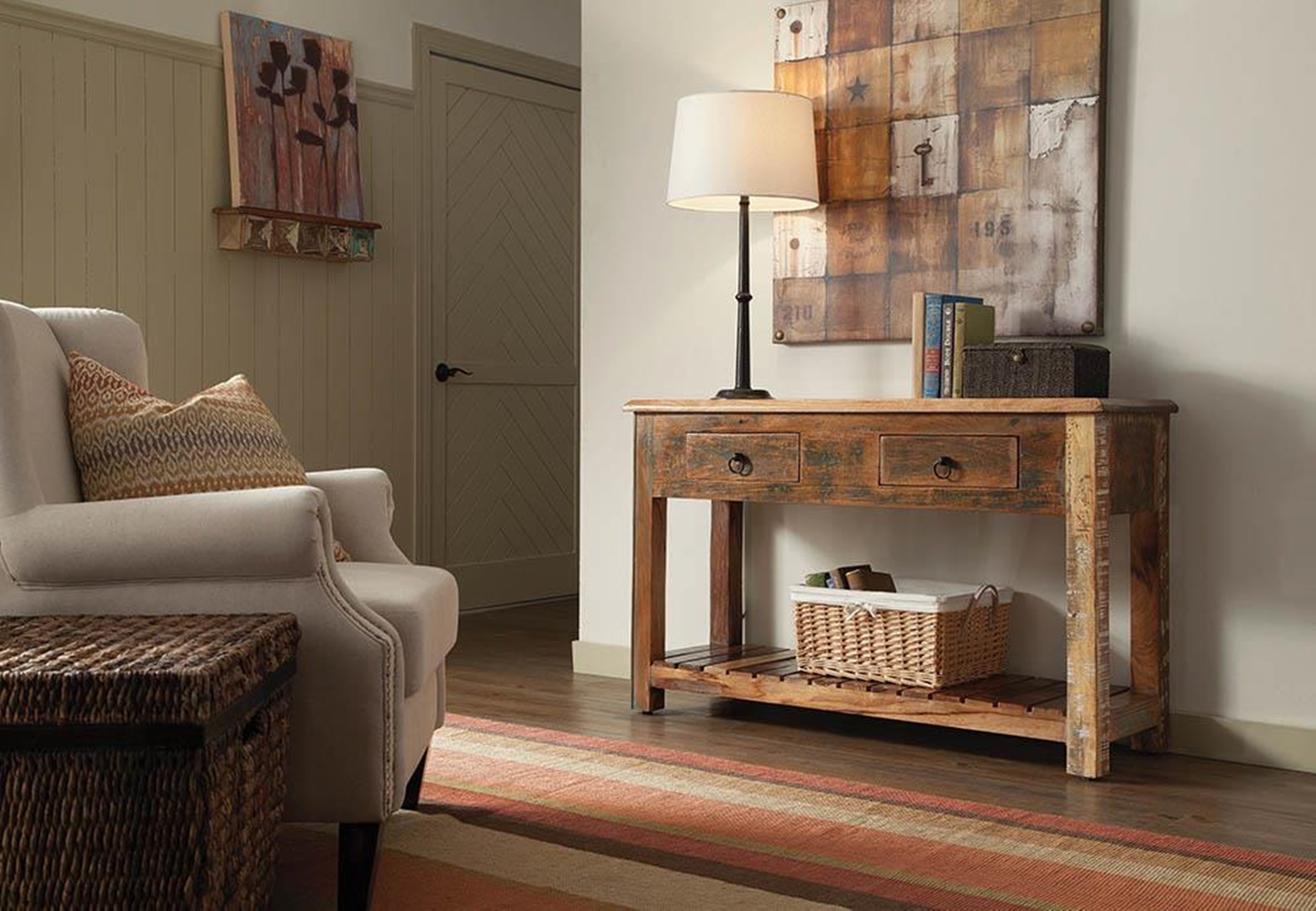 Reclaimed Wood Console Table - Click Image to Close